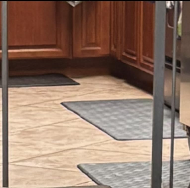 HEBE Anti Fatigue Kitchen Rugs Set of 3, Cushioned Kitchen Mats for Floor | Non Slip, Waterproof, Stain Resistant, Padded PVC Foam Comfort Standing Desk Mat with Runner for Office, Sink, Laundry Room customer photo 2