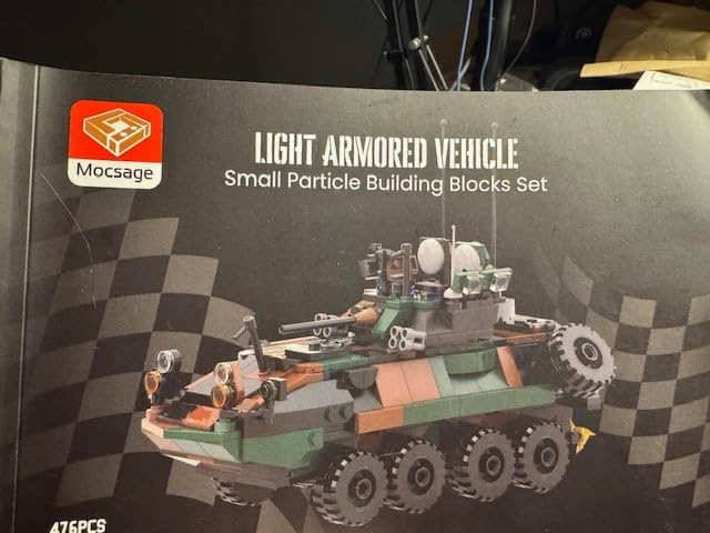 Military Armored Truck Model, 476PCS 1/35 Scale LAV-25 Infantry Fighting Vehicle Building Block Bricks Kit, Military Car STEM Model for Youth and Adult customer photo 1