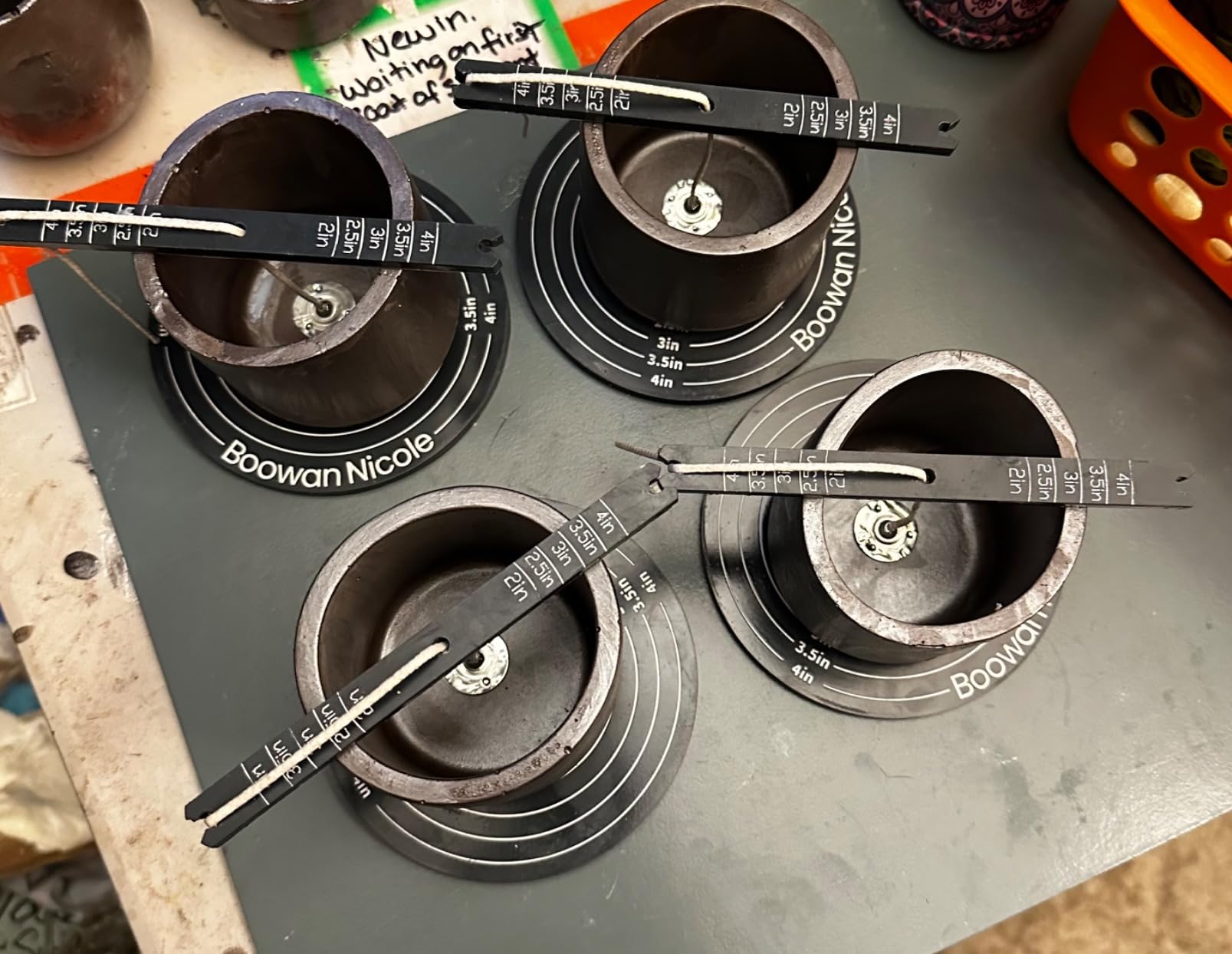 BOOWAN NICOLE Universal Wick Centering Setter Tool for Candle Making - Center & Set Wicks in 1 Second, Wick Holder for Most Candle Jar & Refill Sizes (A0352), Black customer photo 2