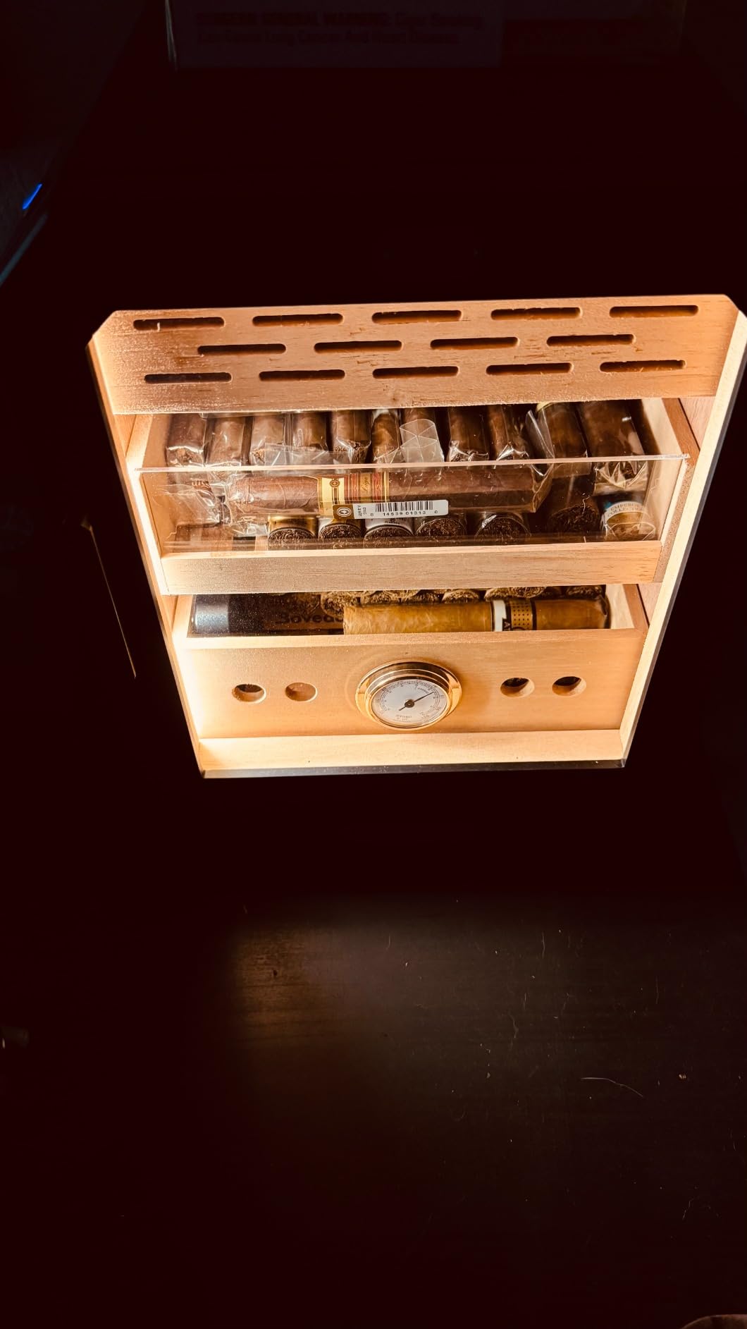 Cigar Humidor, Lighted Control Magnetic Door Desktop Cabinet, 100-150 Cigars Capacity customer photo 2