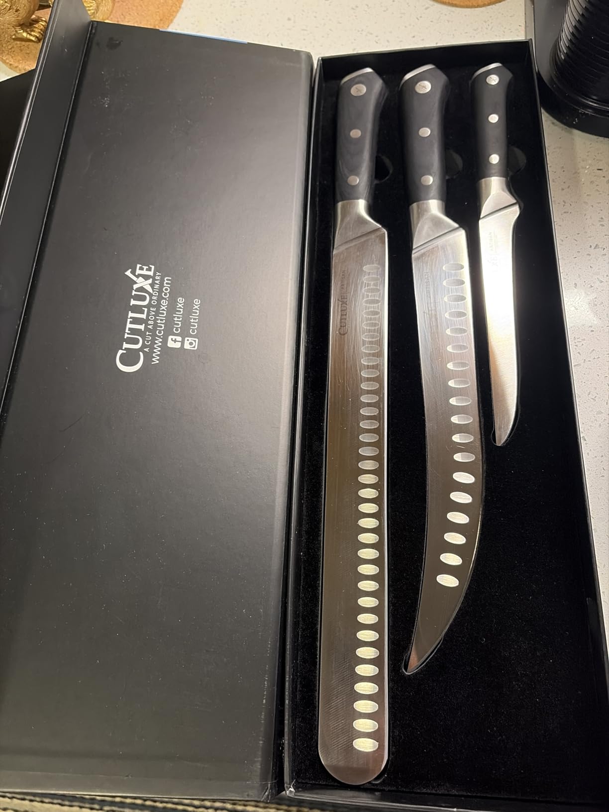 Cutluxe Butcher Knife Set - BBQ Brisket, Breaking & Boning Knife - Slicing Carving Knife Set for Meat Cutting, Ultra Sharp German Steel, Full Tang, Ergonomic Handles, Grilling Gifts for Men customer photo 2