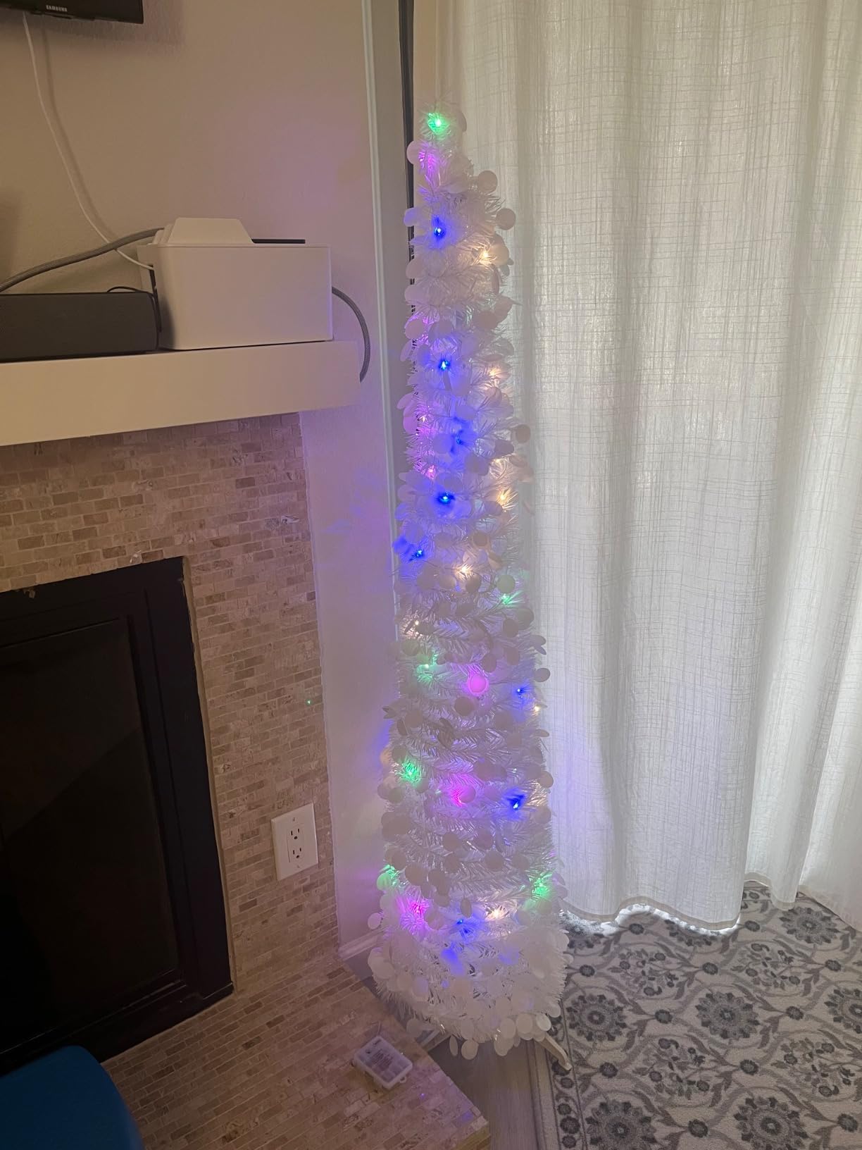 3PCS Pop Up Christmas Trees with Lighted Top Stars, 3FT & 4FT & 5FT | 2-Color Top Star, Easy Assembly, 8 Modes, 6H Timer, Collapsible Pencil Tinsel Tree for Apartment, Porch, Corner, XMAS Decor customer photo 1