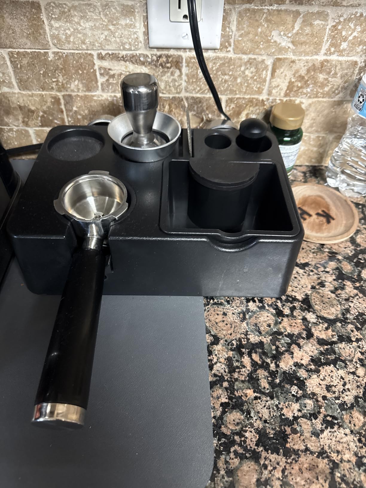 MEION Espresso Tamping Station, Detachable Espresso Knock Box and Tamp Station, 10 in 1 Espresso Organizer Fits 51, 54, 58MM Espresso Tamper, Portafilter, Distributor Puck Screen Espresso Accessories customer photo 2