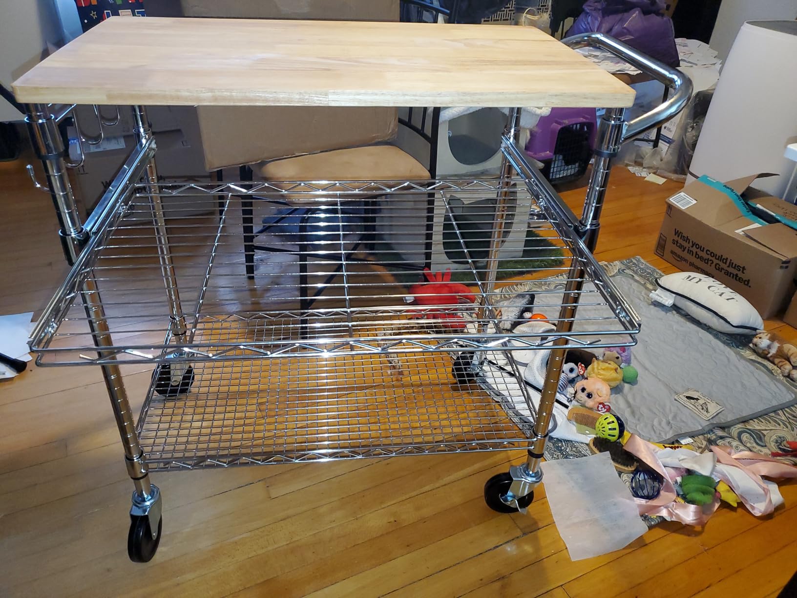 Finnhomy 3-Tier Rolling Kitchen Cart with 18