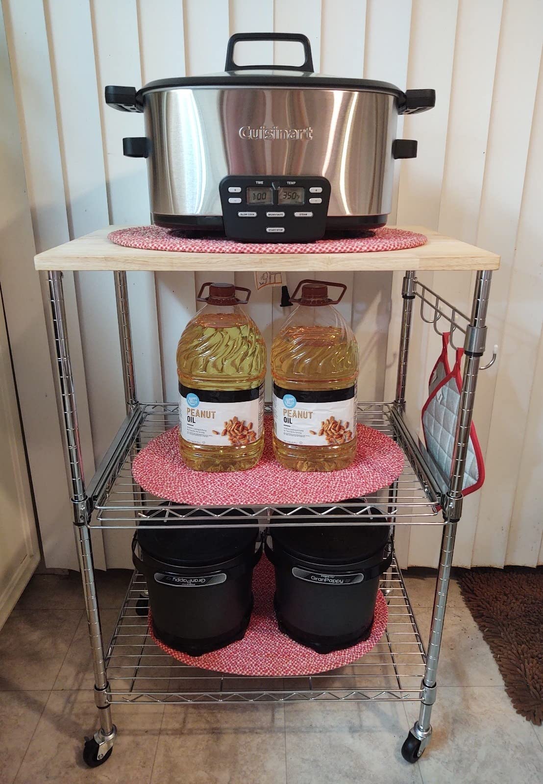 Finnhomy 3-Tier Rolling Kitchen Cart with 18