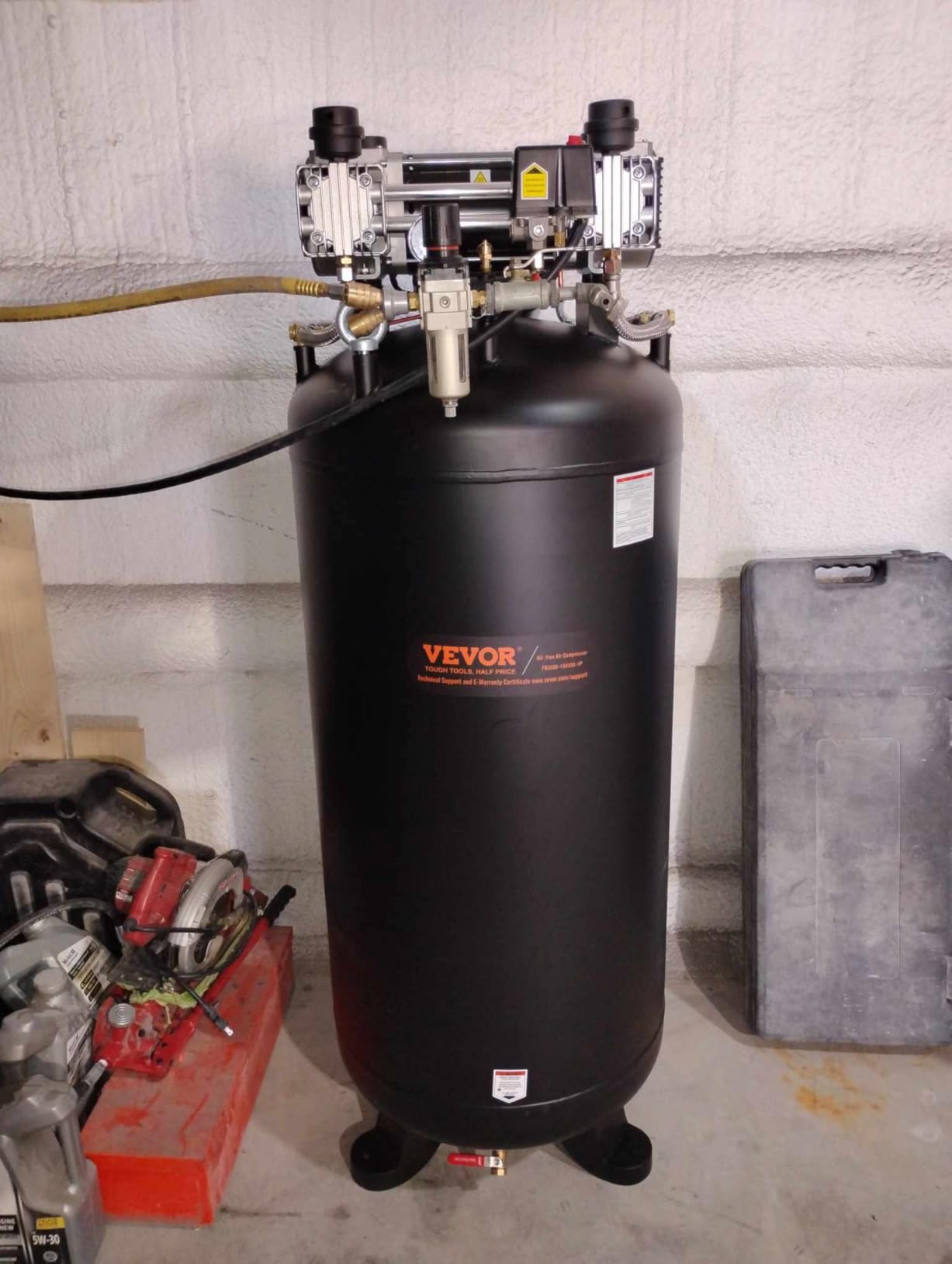 VEVOR 80 Gallon Air Compressor, 145PSI Oil Free Stationary Compressor Tank, 6.5HP 15.5SCFM@90 PSI, Quiet Compressor for Industrial Manufacturing, Workshops (220V/60Hz Single-Phase Power) customer photo 1
