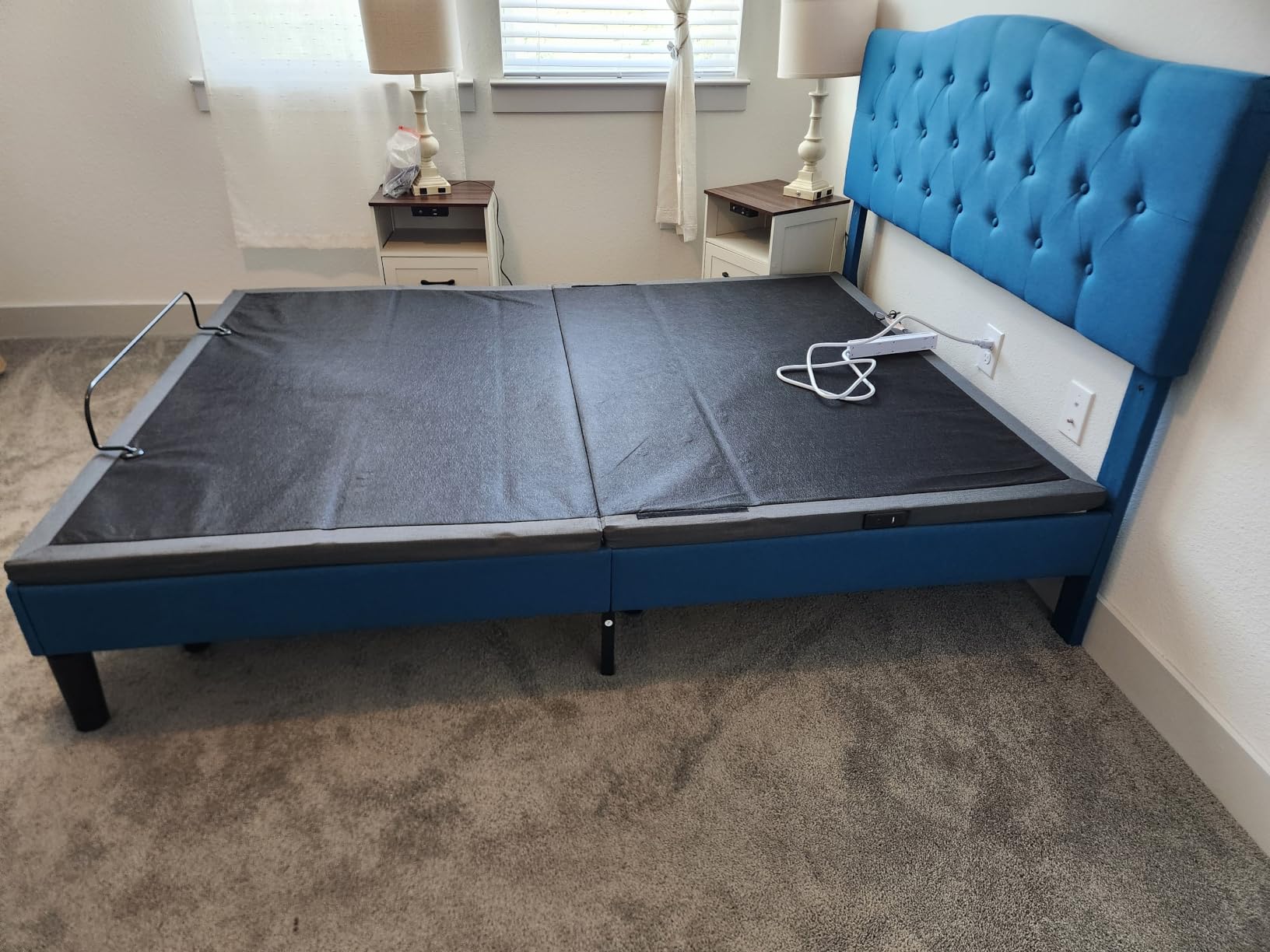 Amada Queen Adjustable Bed Frame with Massage and Zero Gravity | Head and foot incline for reading and TV, 4 USB charging ports, under-bed nightlight, 4 height options, quiet motor operation customer photo 1