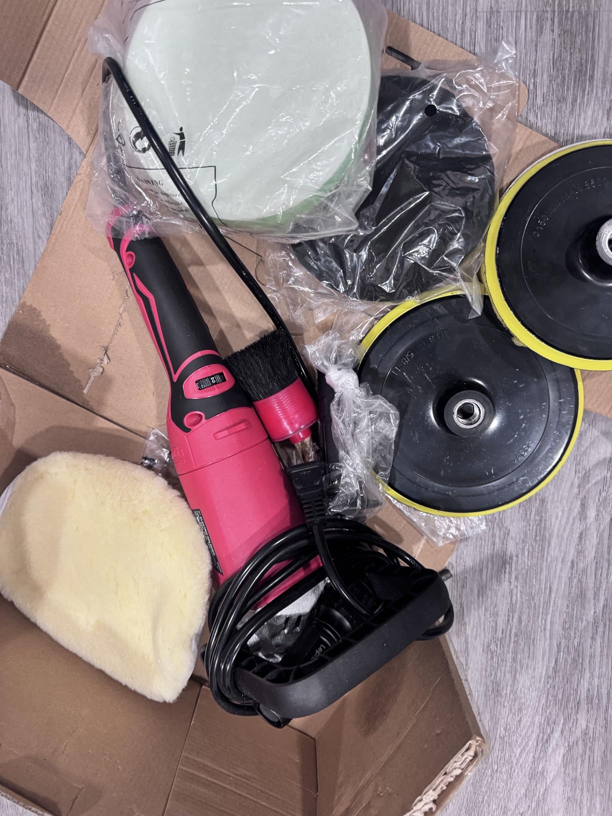 AVID POWER Car Rotary Buffer Polisher Waxer 1200W 6 Speeds, 4*6