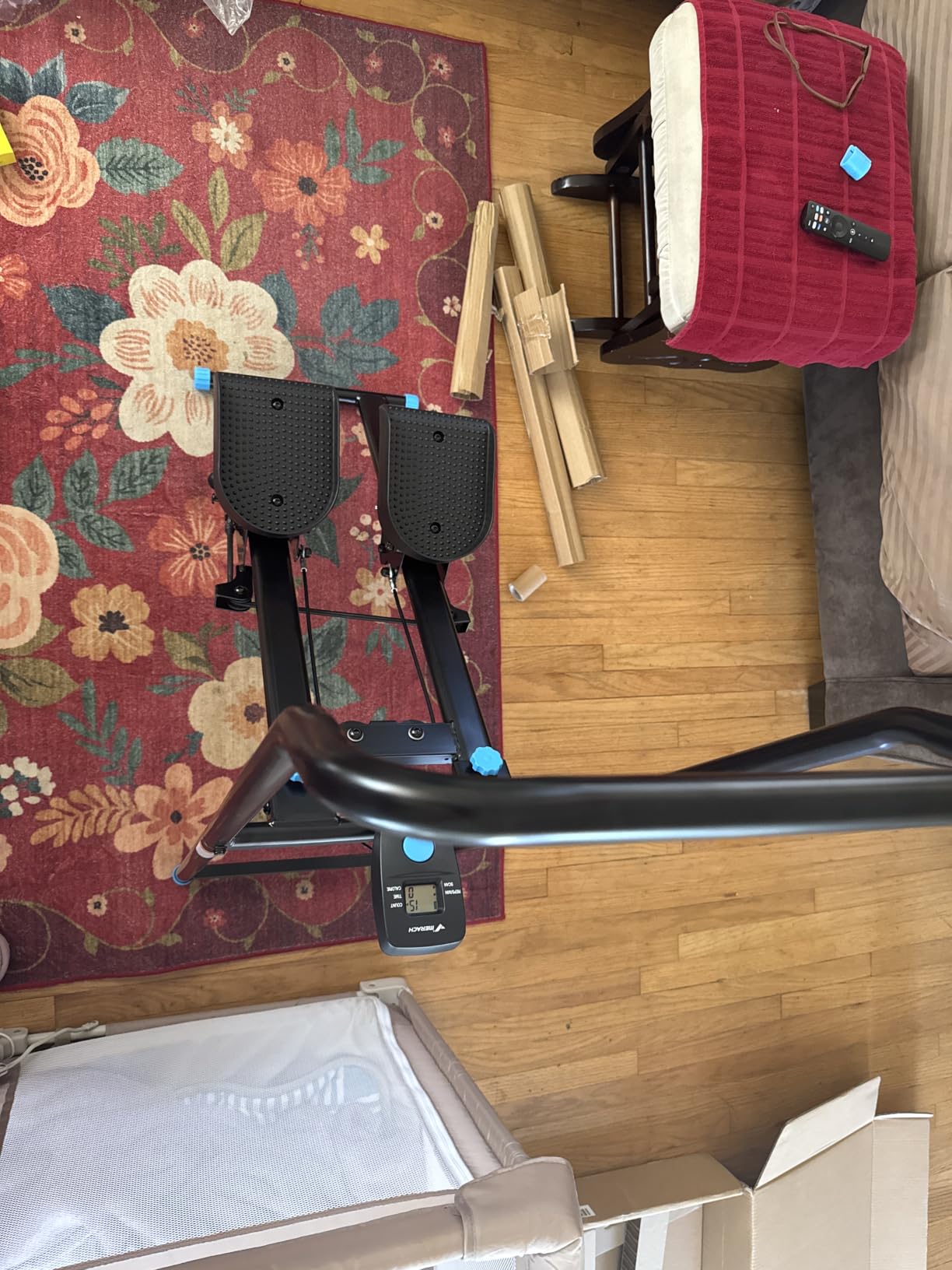 MERACH Stair Stepper with Adjustable Resistance, Foldable Stair Climber | Multi-Level Resistance, 3 Adjustable Angles, Stable Triangle Design, 300 lbs Capacity, Foldable Stair Climber, LCD Monitor customer photo 1