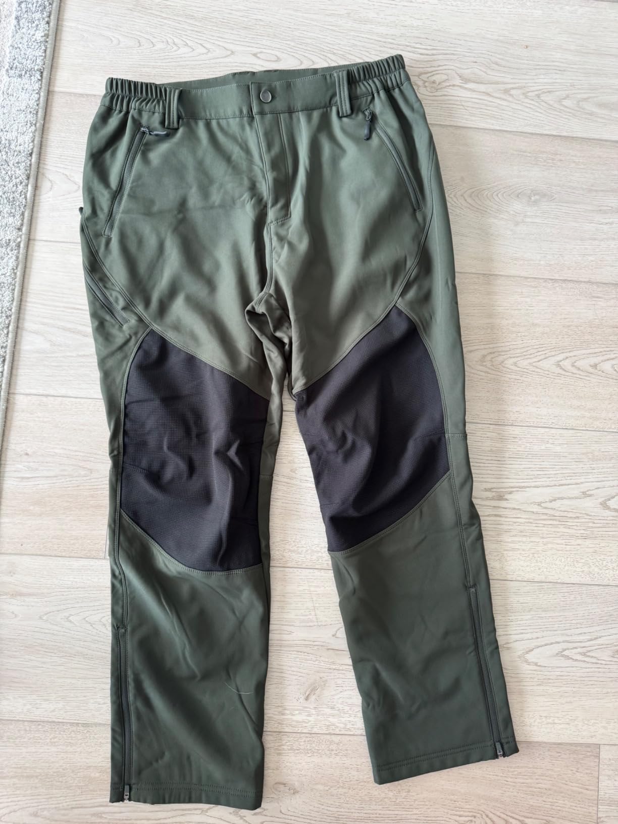 Moosehill Mens Fleece-Lined Hiking Pants: Extended Leg Zippers 7 Pockets | Anti-abrasion Knee Patches, Water Resistant, Windproof, Tear Resistant, Zipper Phone Pocket, Outdoor Work & Winter Skiing customer photo 2