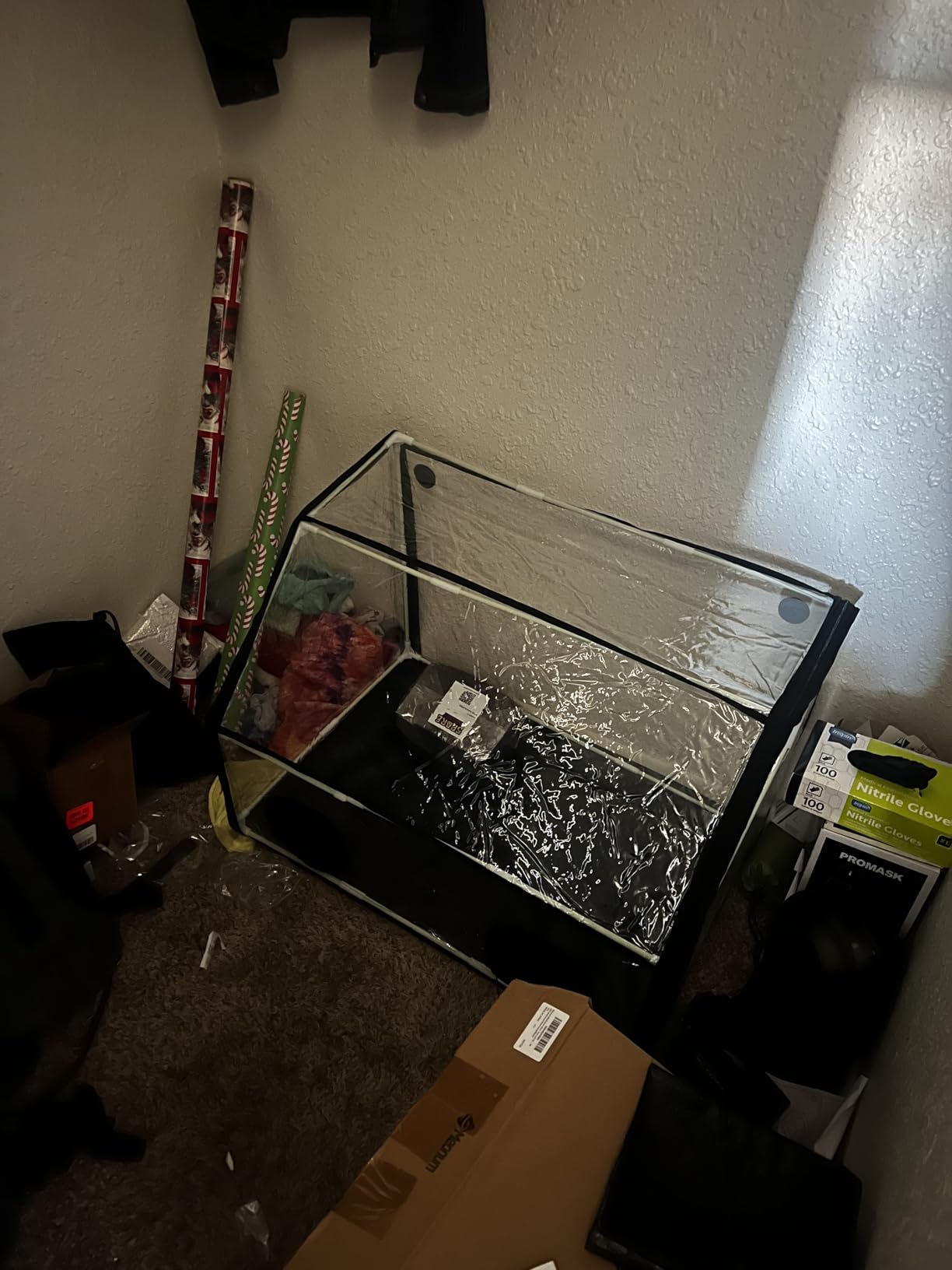 Meonum Mushroom Grow Tent and LED Growing Light Kit, 30 x 20 x 20 Inch Portable Large Still Air Box, Mycology Mushroom Growing Kit, Indoor Propagation Stations with 48 LED Mushroom Grow Lamp(Black) customer photo 1