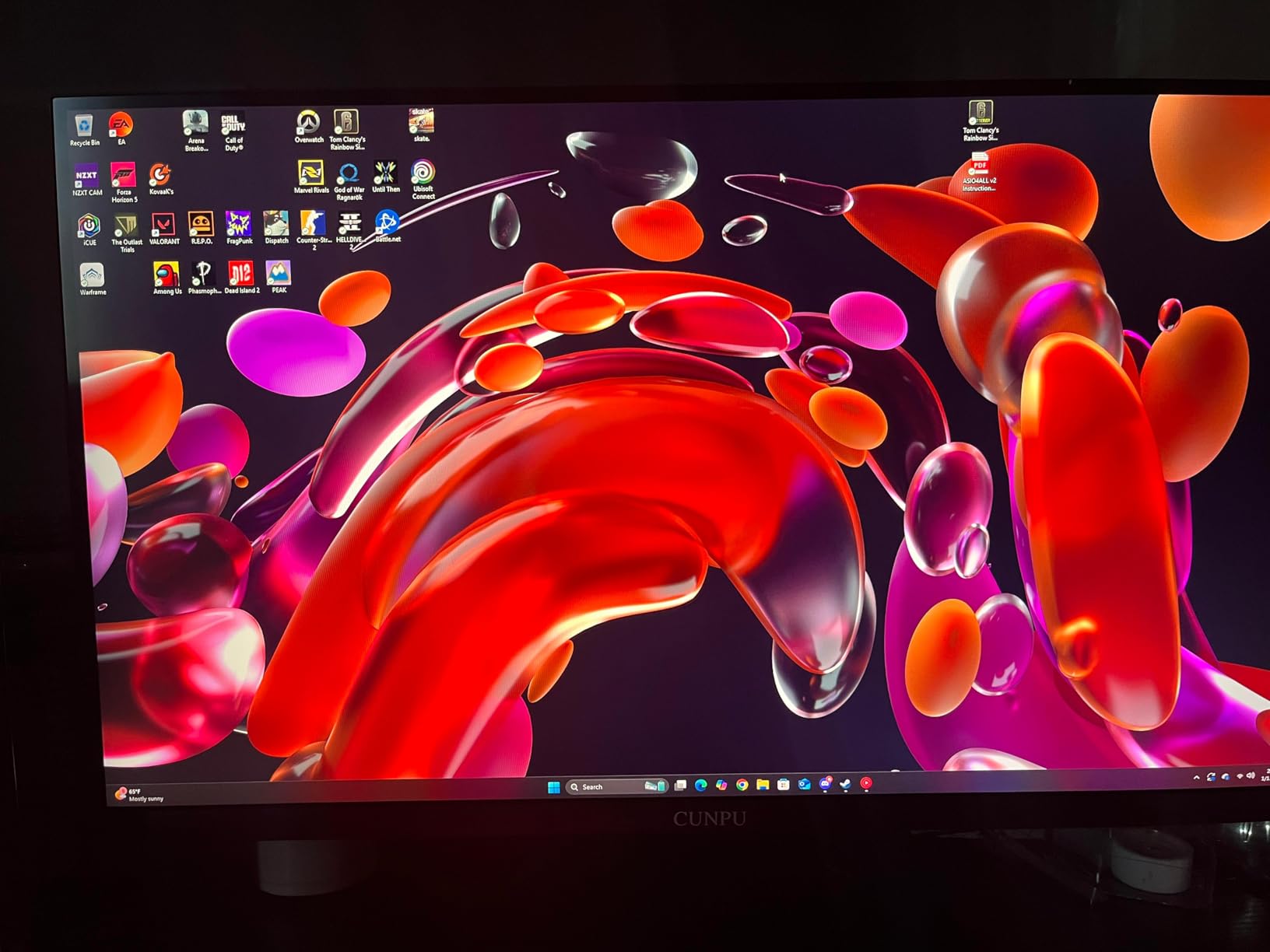 CUNPU 27 Inch 1440P 240Hz Gaming Monitor, Fast IPS, 1ms GTG QHD Gamer Monitor, FreeSync & G-Sync, HDR, 128% sRGB, Height/Pivot/Tilt/Swivel Vertical Monitor, Built-in Dual Speaker, HDMI/DP customer photo 1