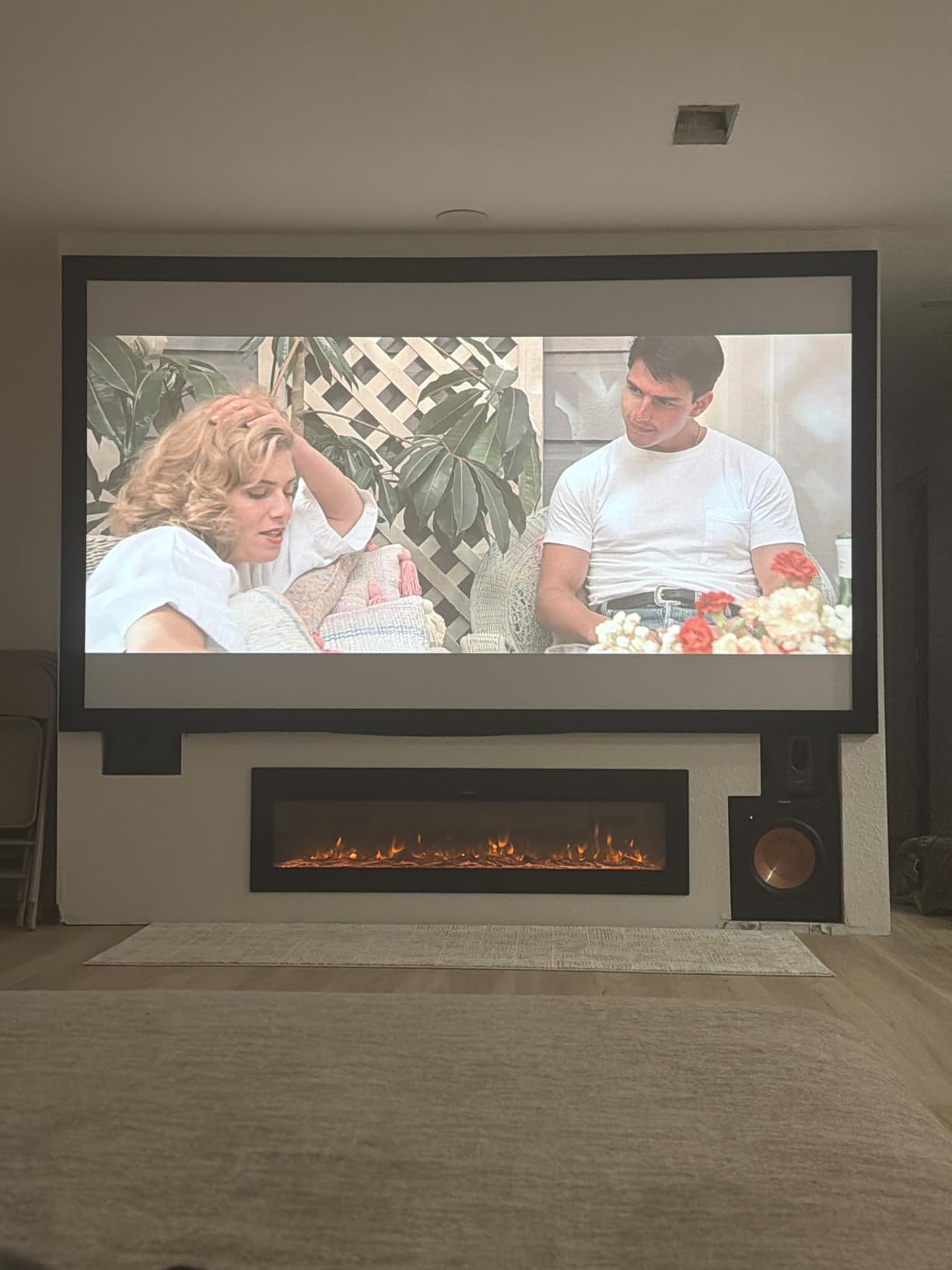 EUHOMY 50 Inch Electric Fireplace Wall Recessed and Wall Mounted with Adjustable Flame Color, Fireplace Heater with Remote Control, Linear Fireplace with Timer, Touch Screen, Log & Crystal, 750/1500W customer photo 1