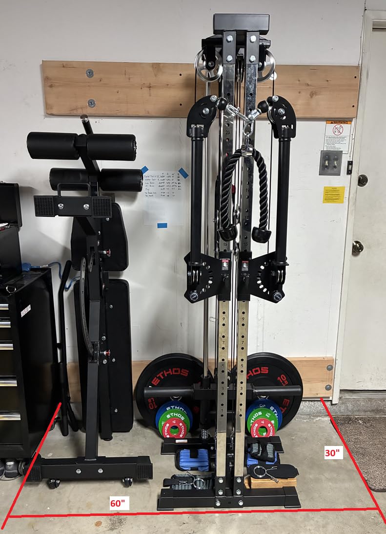 GMWD Cable Machine Home Gym, Wall Mounted Cable Machine with Dual Swivel Arms and 22 Adjustable Positions, All-in-One Cable Crossover Machine for Home Gym, Black customer photo 2