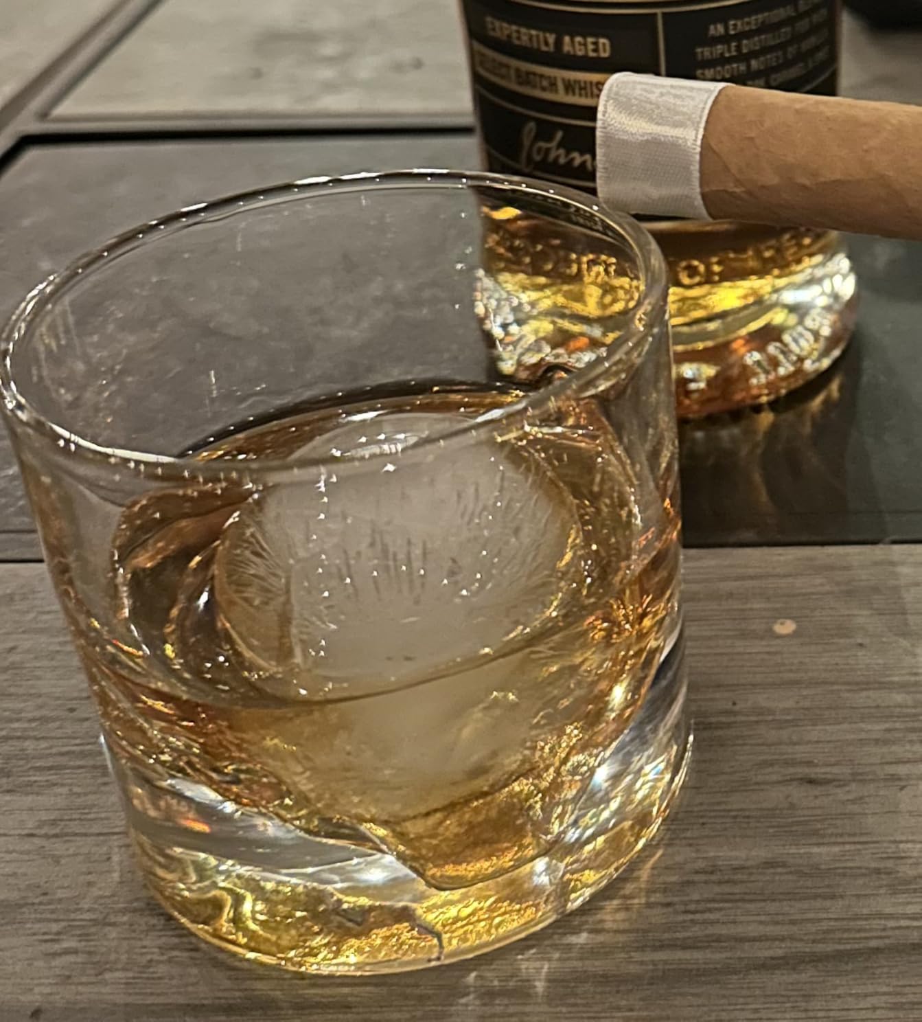 LIITON American Peaks Heavy Crystal Whiskey Glasses Gift Set of 4, Thick Freezable Bourbon Glass customer photo 1