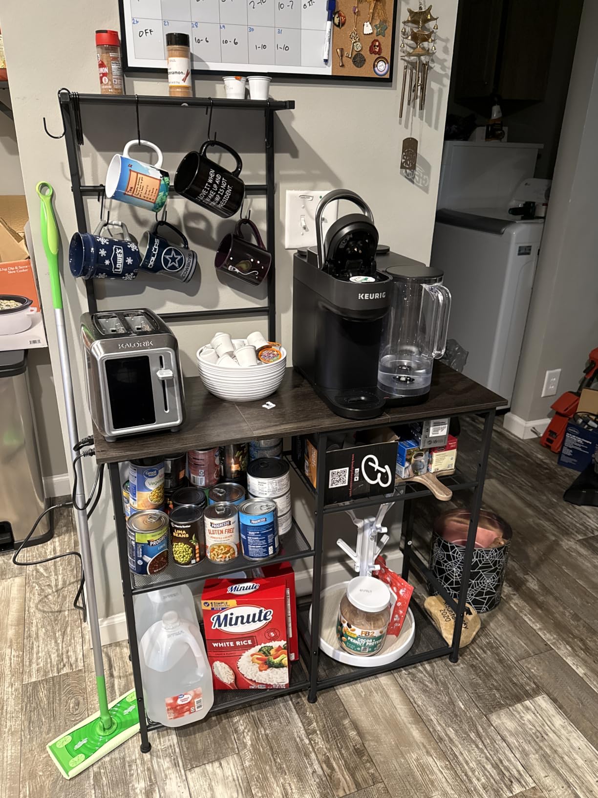 3IngSeagulls Bakers Rack with Power Outlet, Kitchen Microwave Stand with 10 S-shaped Hooks, 6-Tier Coffee Bar Station, Kitchen Storage Shelf Rack for Spices, Pots, Rustic Brown customer photo 1