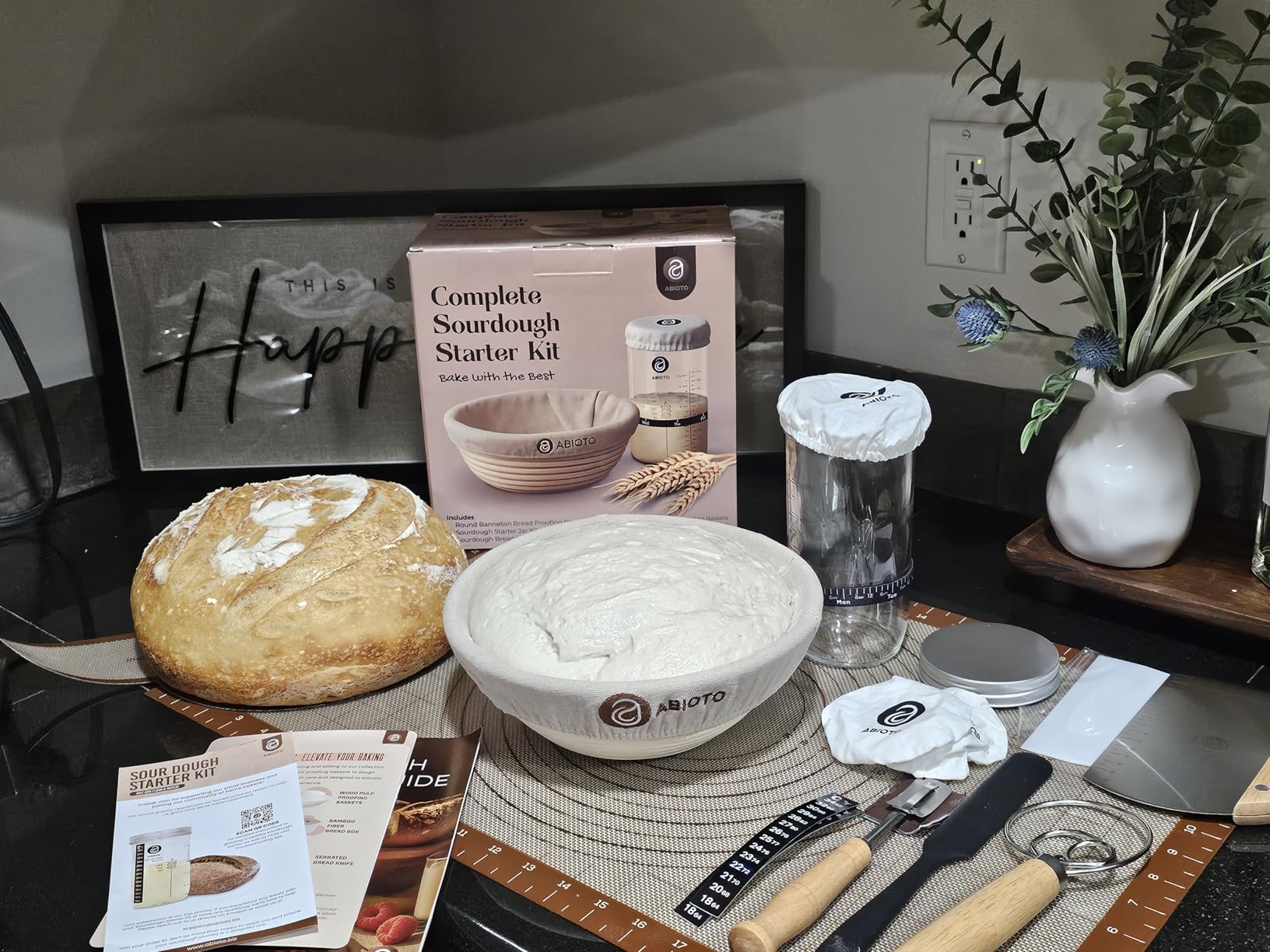 ABIOTO Sourdough Bread Baking Kit - 17-Piece Artisan Set with 9