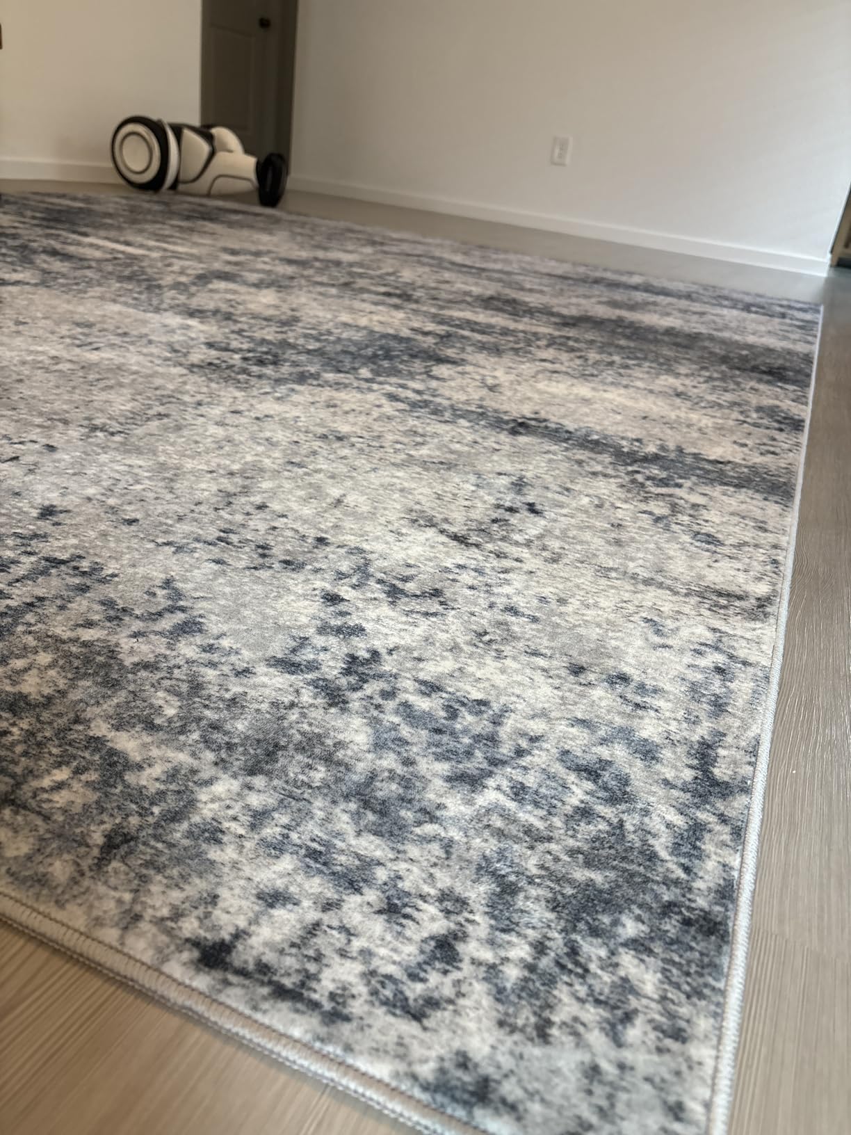 8x10 Area Rugs for Living Room Washable Bedroom Dining Room Blue Grey | Modern Abstract, Non-Slip Backing, Soft, Low-Pile, Foldable, Water Repellent, Pet Proof, Non-Shedding, Indoor customer photo 1