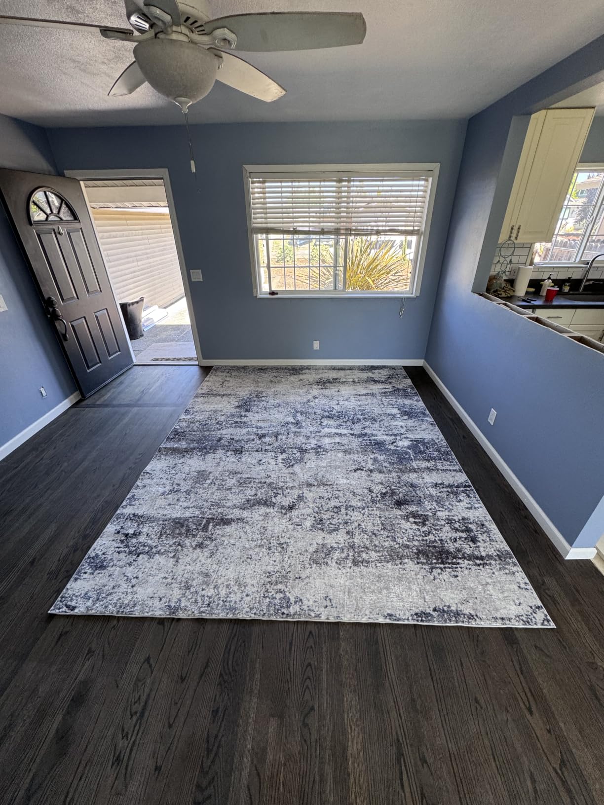 8x10 Area Rugs for Living Room Washable Bedroom Dining Room Blue Grey | Modern Abstract, Non-Slip Backing, Soft, Low-Pile, Foldable, Water Repellent, Pet Proof, Non-Shedding, Indoor customer photo 2