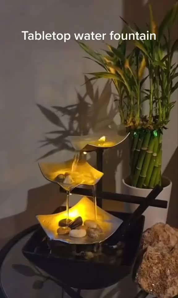 Homedics Tabletop Water Fountain, 3 Tier Indoor Waterfall Fountain | with Natural River Rocks, Quiet Pump for Relaxation, Zen Home & Office Desk Decor customer photo 1