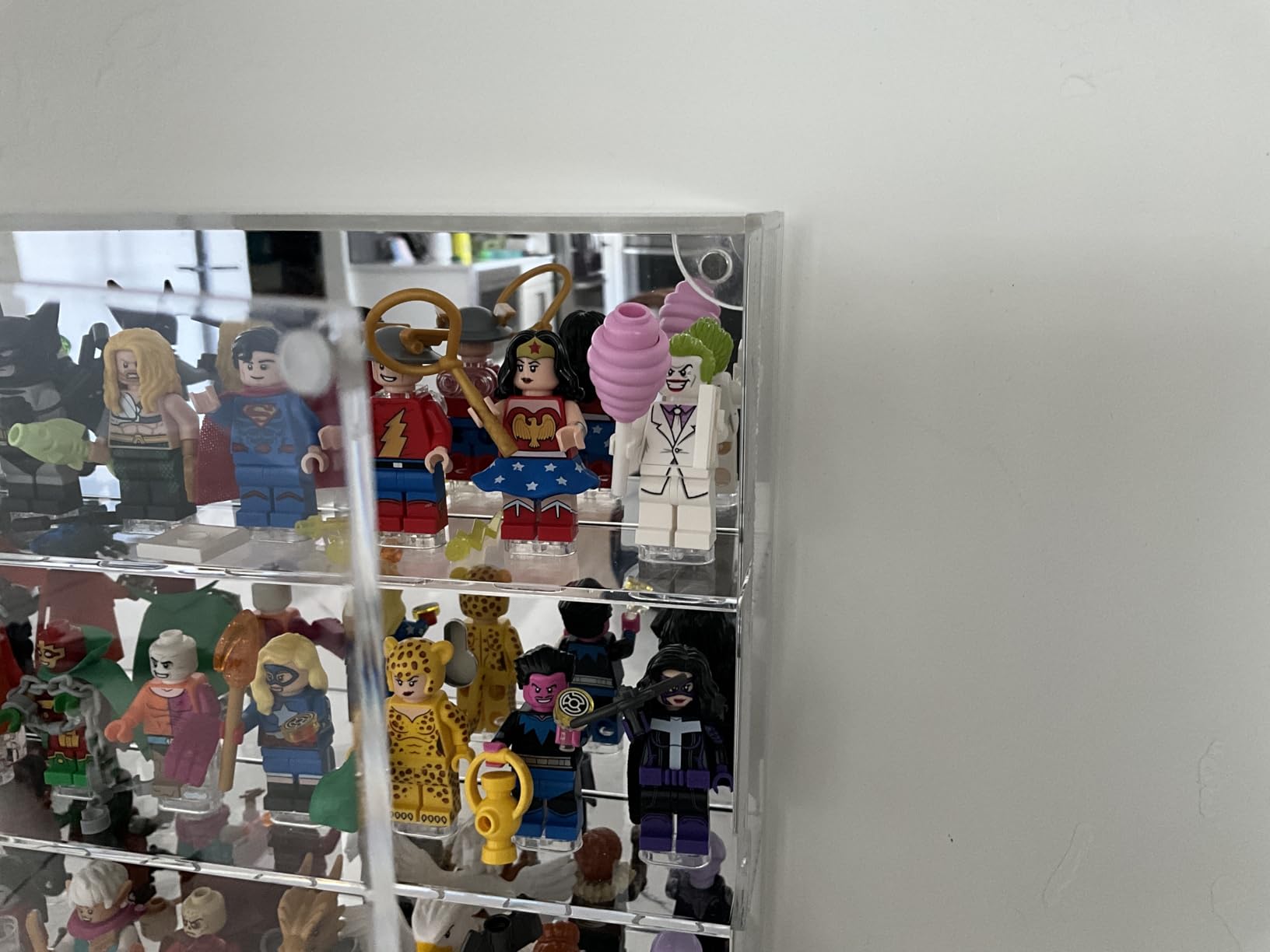 FigFortress LEGO Minifigure Display Case | Mirrored Back, Embedded Studs for 40 Minifigs | Pre-Assembled Wall Mount | UV Protected Clear Acrylic, Dustproof & Magnetic Door customer photo 2