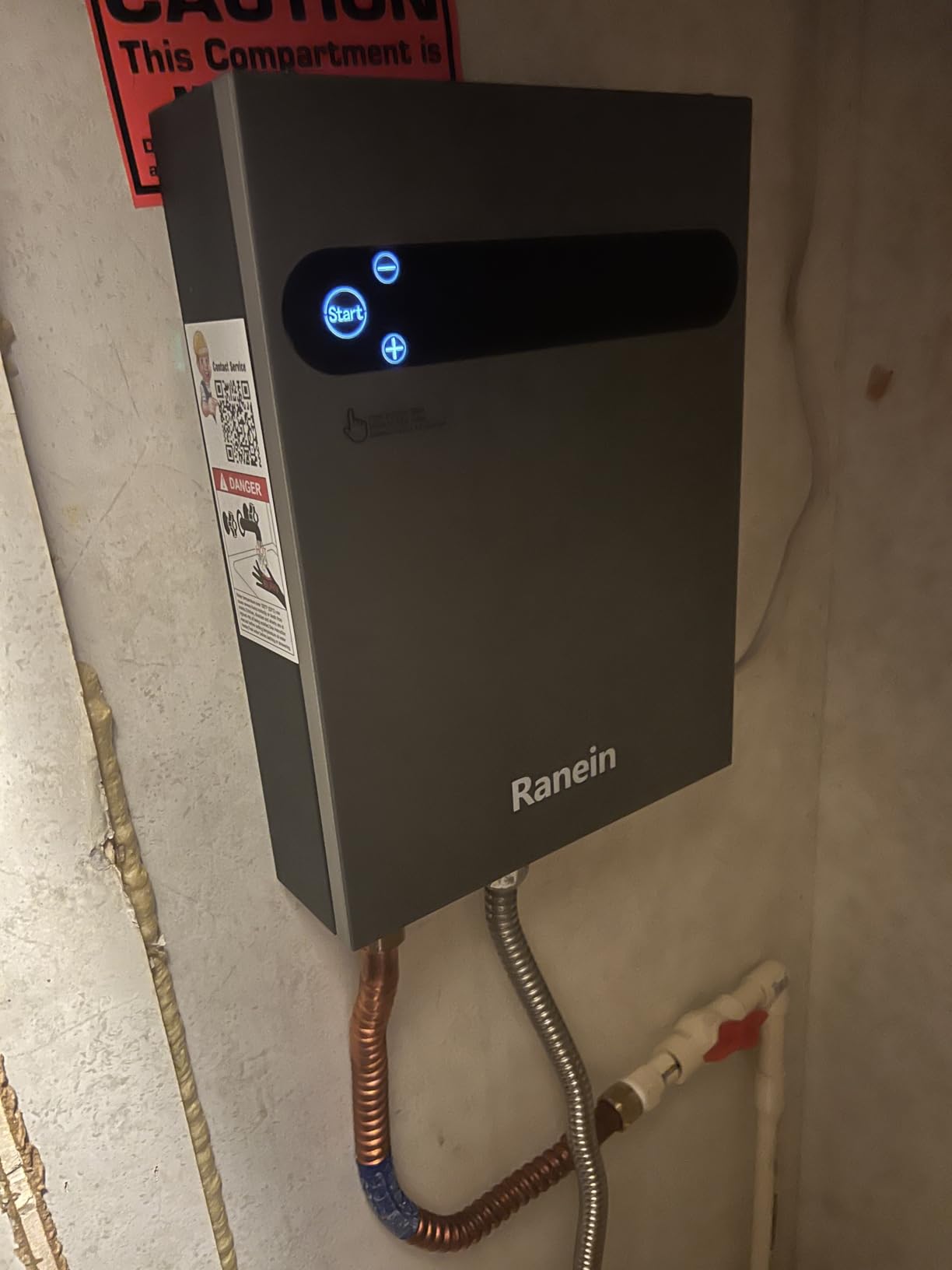 Ranein 13kW Tankless Electric Water Heater, 240V on Demand Instant Endless Water Heater with LED Temperature Display, Up to 3.1 GPM for 1-2 Point of Use customer photo 1