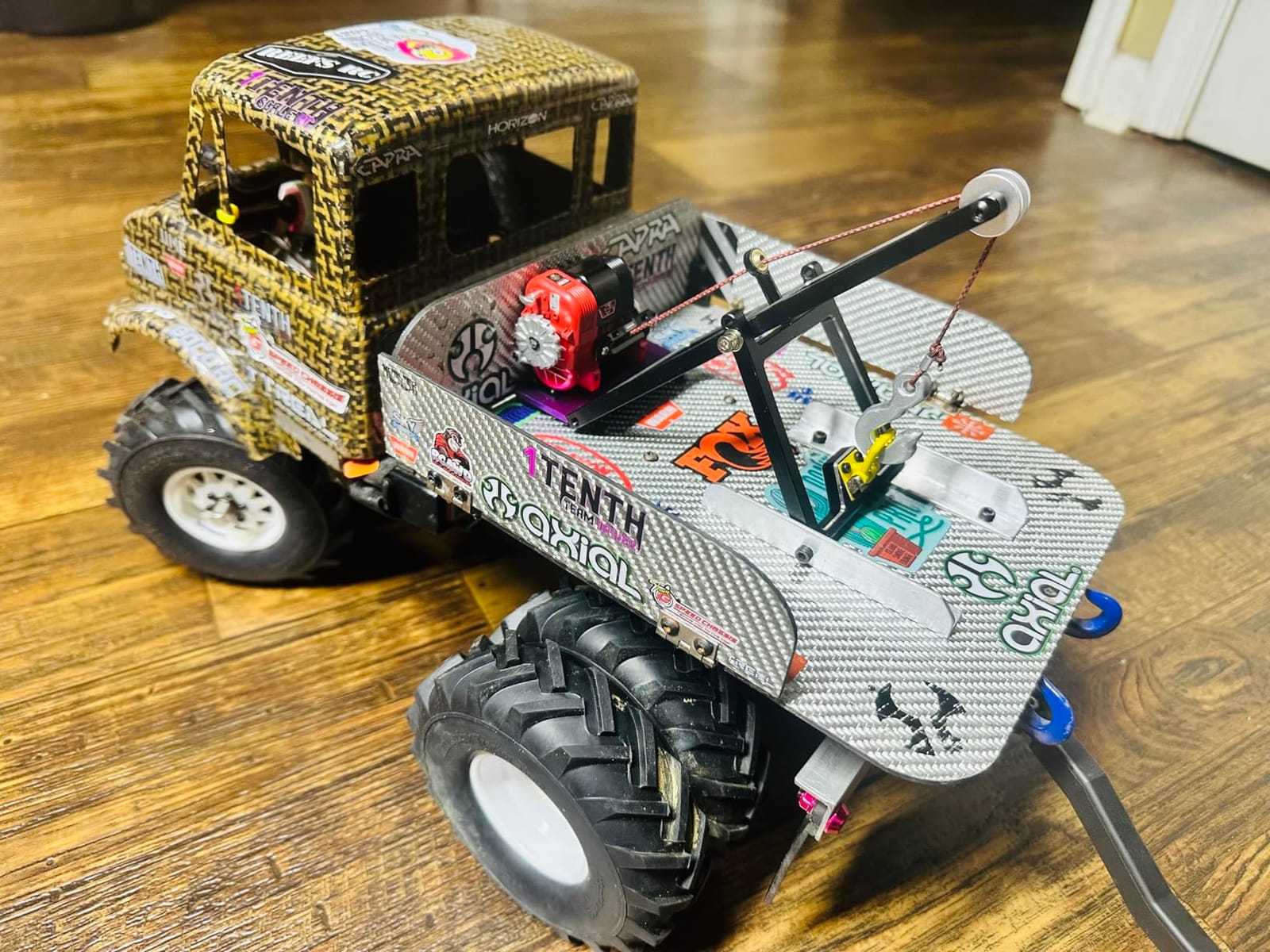 Aluminum RC Winch Double Stent Rescue Set Truck Tow Crane Arm Wrecker Kit with 360° 35KG Servo for 1/10 SCX10 TRX4 RC Crawler and Trailer RC Upgrade Parts customer photo 2