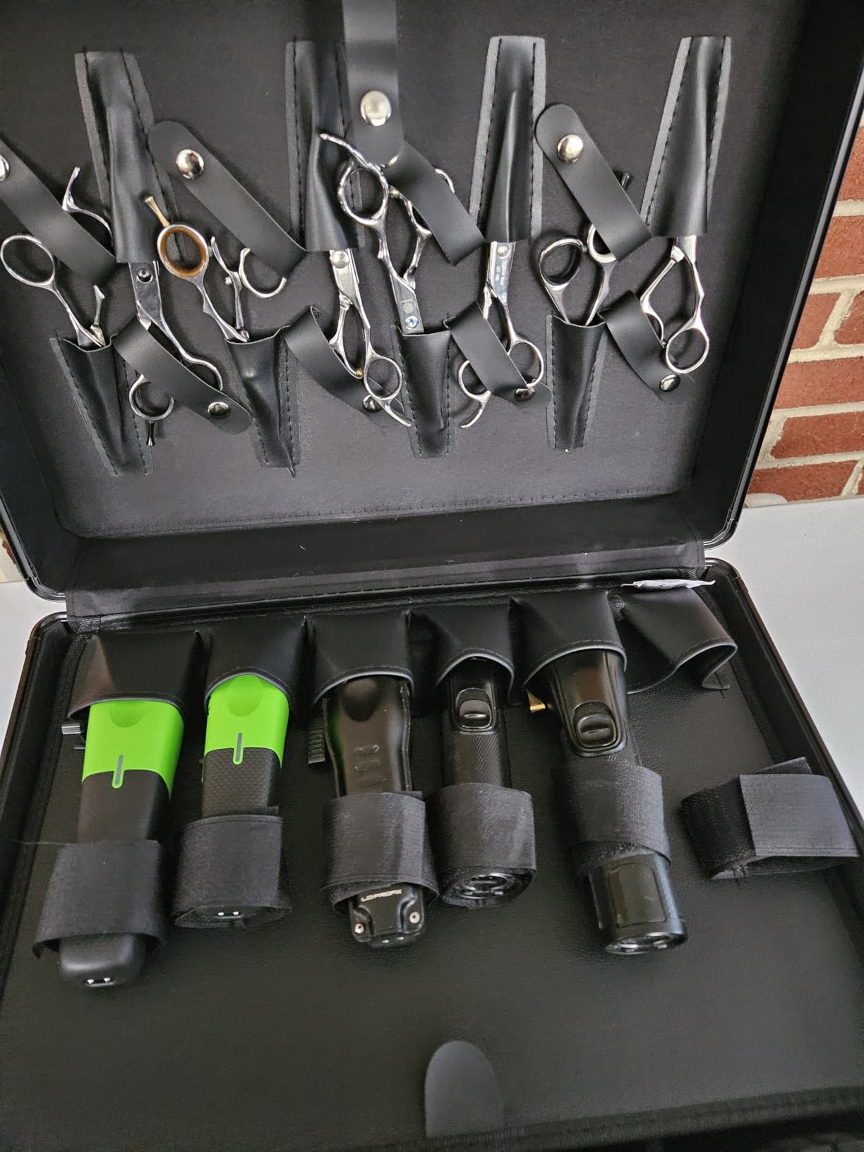 Barber Accessories Case, Profesional Barbers Briefcase Tool Case, Barber Cases for Clippers and Supplies, Hair Scissors Clippers Trimmer Organizer, Barbers Suitcase with Code Lock Black customer photo 1