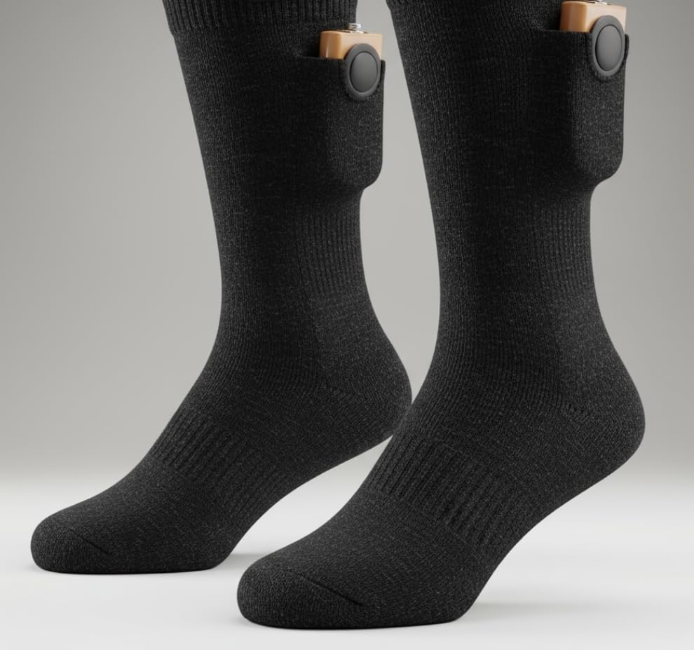 Heated Socks for Men Women, Rechargeable Electric Heated Socks, 5000mAh Washable Heated Socks, Large Heating Area Foot Warmer customer photo 2
