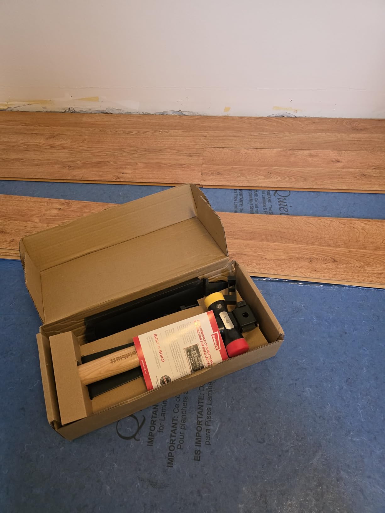 Goldblatt Laminate Flooring Tools, Professional Wood LVP Installation Kit | Reinforced Double-Faced Mallet, Heavy Duty Pull Bar, Tapping Block, 30-Piece Spacers, Professional Vinyl Flooring Tools customer photo 2
