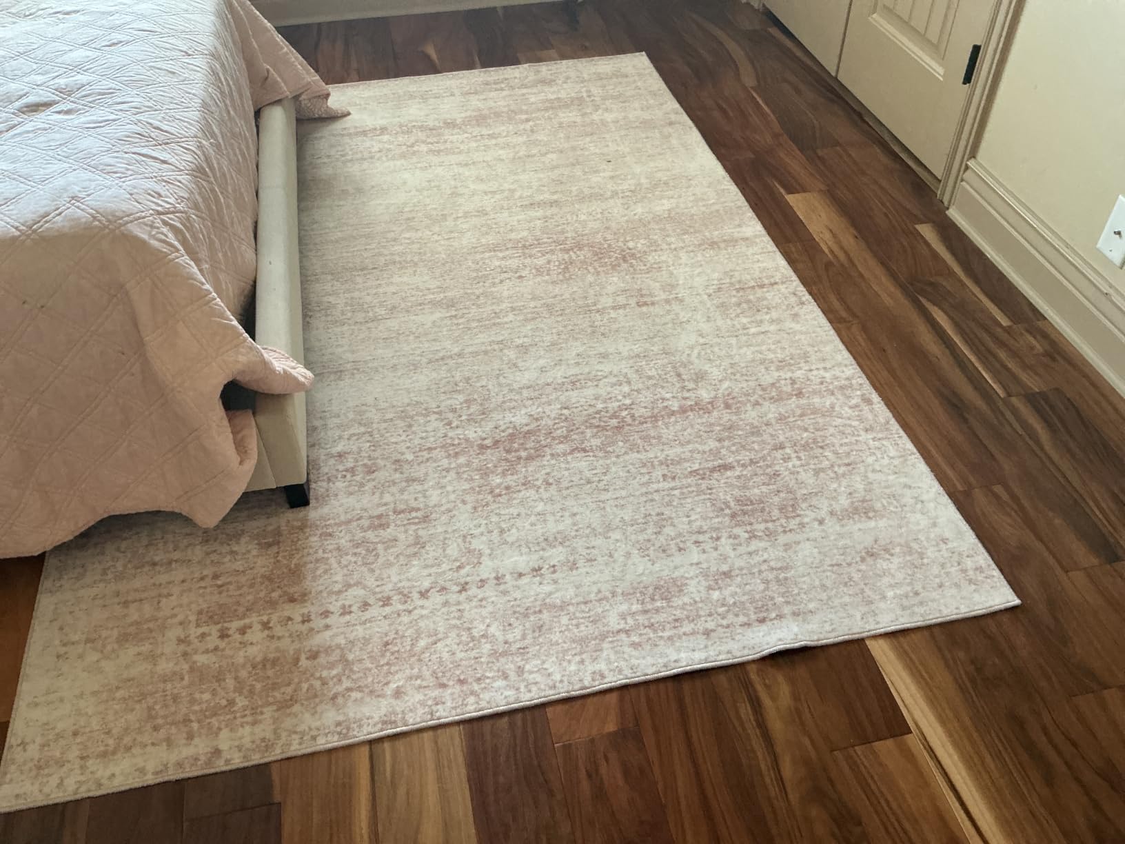 Srugn Washable Area Rug for Living, Bedroom & Dining Room, Ultra Soft Faux Wool Retro Large Carpet, Non-Slip/Shedding Low Pile Vintage Print for Home Office Decor, Beige Ivory Cream Brown Camel, 5x7 customer photo 2