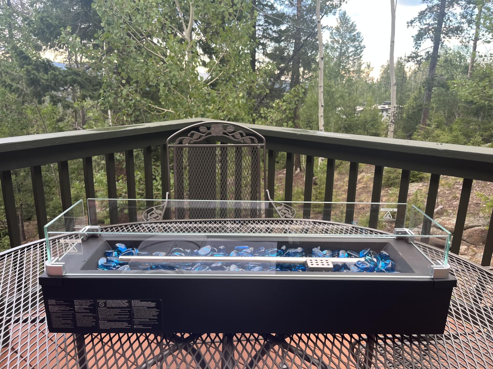 Ciays 28 Inch Table Top Propane Fire Pit, 50,000 BTU Tabletop Firepit with Glass Wind Guard & Glass Beads, Portable Outdoor Portable Fireplace for Patio and Camping customer photo 2