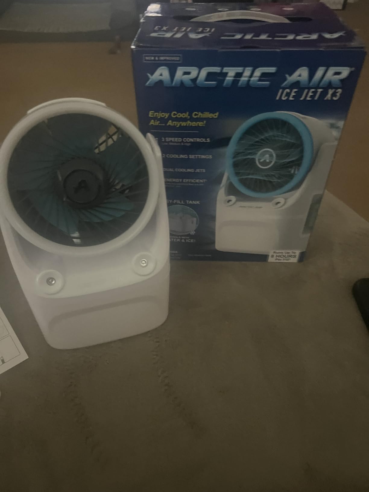 Arctic Air Ice Jet X3 Portable Air Cooler, Dual Mist Modes, Up to 8-Hour Cooling Time, 3-Speed Portable Cooler with Adjustable Airflow, USB C, LED Mood Light, Lightweight, Great for Home & Travel customer photo 2
