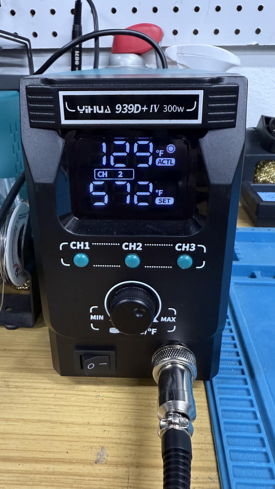 YIHUA 939D+ IV 300W Heavy Duty Soldering Iron Station for Stained Glass, Temp Adjustable Solder Station with Detachable Solder Iron, 3 Soldering Tips, 3 Pre-set Channels, Sleep Mode, ESD-Safe customer photo 2
