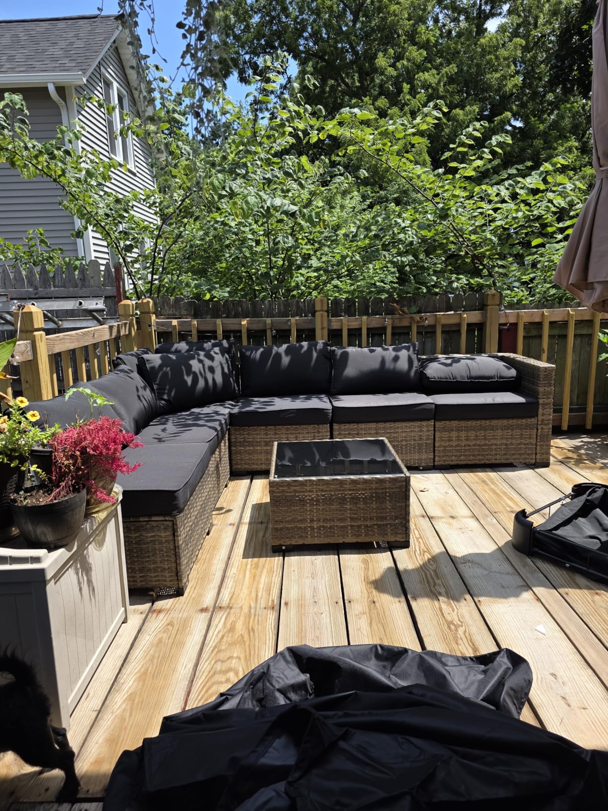 Aoxun Patio Furniture Sets, 7-Piece Outdoor Furniture with Thick Cushions, Wicker Conversation Set Sectional Sofa for Backyard, Poolside, Garden customer photo 1