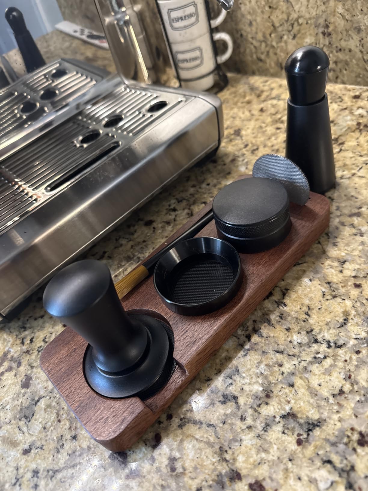 7 PCS Espresso Accessories, WDT Tool Espresso Machine Tamper Tools | Barista Tools Kit, Coffee Tamper with Wood Espresso Tamping Station, Distributor, Stirrer, Dosing Funnel, Brush, Puck Screen (51mm) customer photo 1