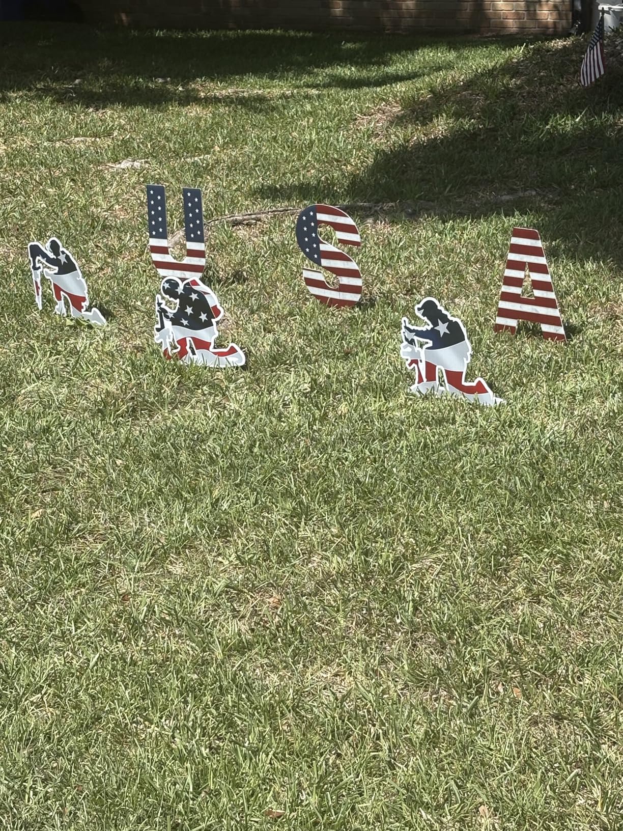 6 Pcs 4th of July Yard Signs Decorations, Independence Day Soldiers and USA Letter Lawn Patio Sign, Memorial Day Decoration Patriotic Lawn Sign with 12 Stakes for Home Garden Pathway Decor customer photo 1