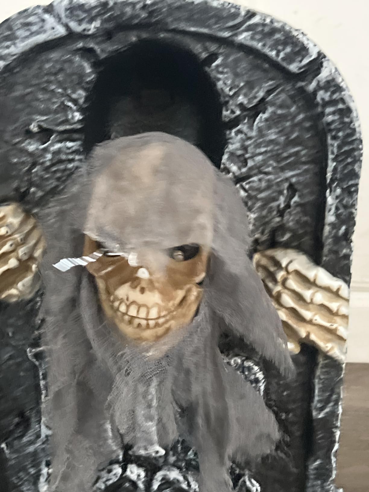 Halloween Animatronic Zombie Tombstone Animated Skeleton Decorations - Sensor Activated with Creepy Sound, Scary Move, Light Up Eyes, Haunted House Spooky Decor Horror Prop for Indoor/Outdoor, Yard customer photo 1