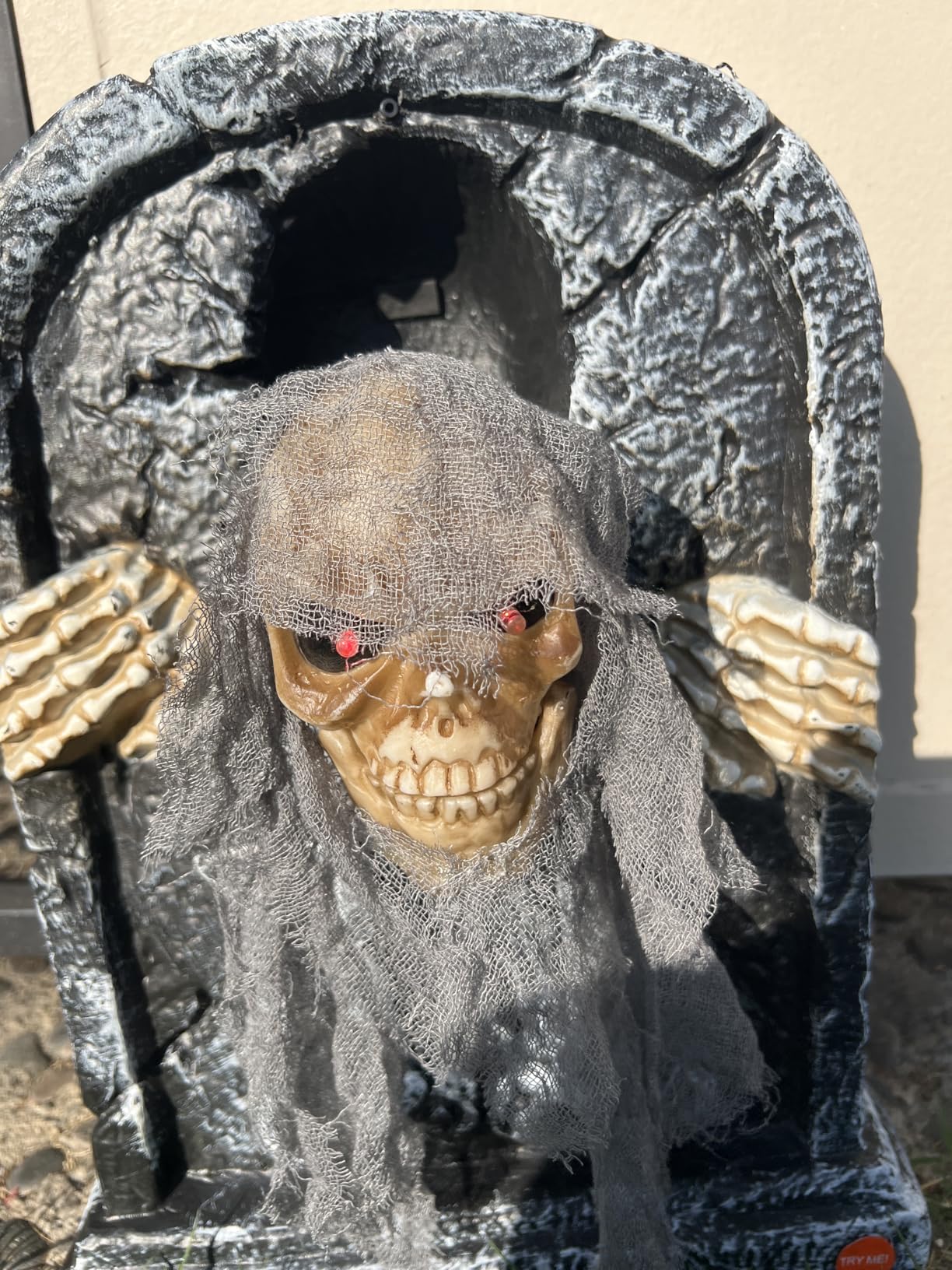 Halloween Animatronic Zombie Tombstone Animated Skeleton Decorations - Sensor Activated with Creepy Sound, Scary Move, Light Up Eyes, Haunted House Spooky Decor Horror Prop for Indoor/Outdoor, Yard customer photo 2