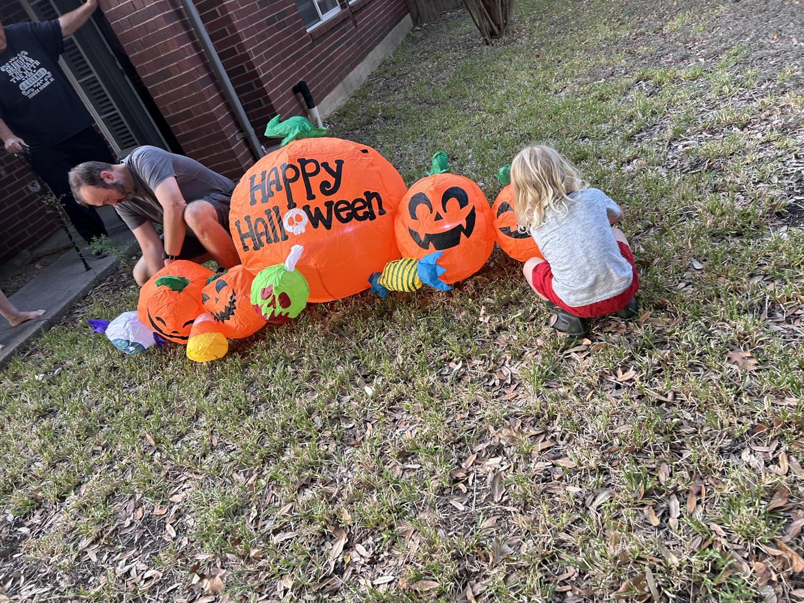 8FT Halloween Inflatable Decorations Outdoor, Halloween Decoration Outdoor Inflatable Pumpkin Combo with LED Blow Up Inflatables for Holiday Garden Yard Lawn Décor customer photo 2