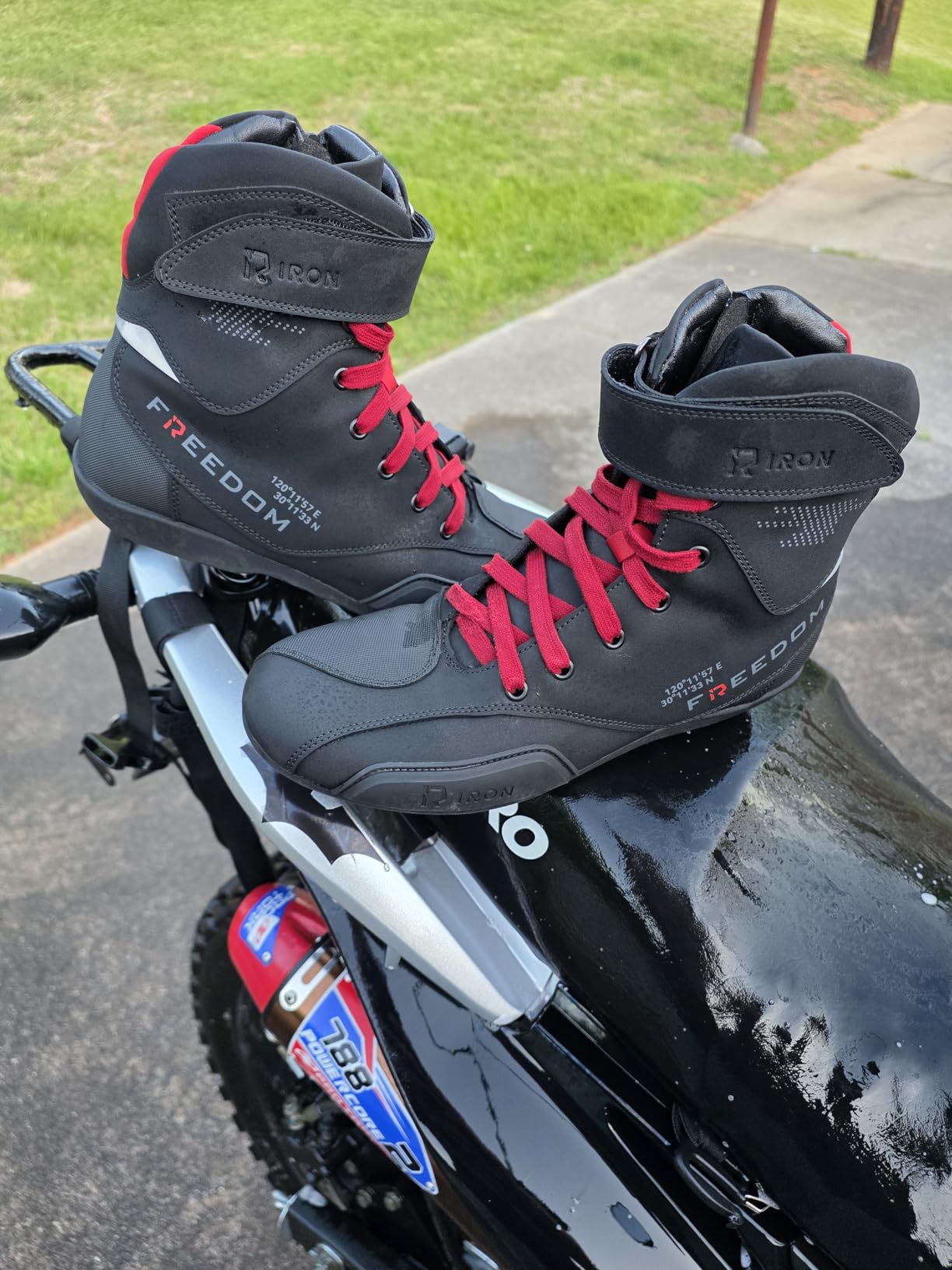 RIDEIRON Motorcycle Shoes Men CE Certified Protective Riding Boots with Anti-Slip Sole Side Zipper Road Street Motocross customer photo 2