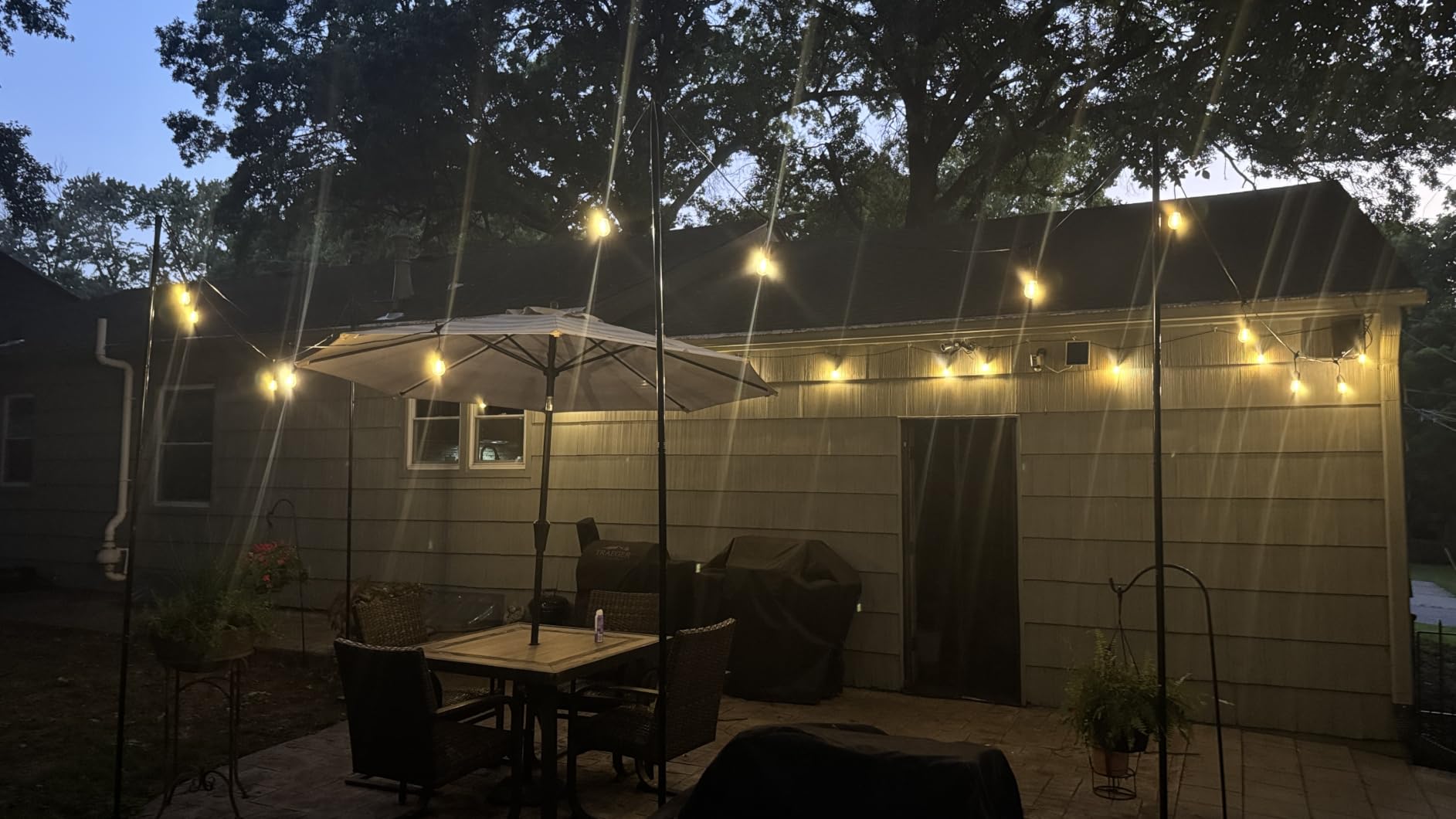 7 Pack 10 FT String Light Poles, Metal with Fork Lights Poles for Outdoor String Light, Rustproof Heavy Duty for Outside Garden, Patio, Wedding, Backyard, Deck, Party customer photo 1