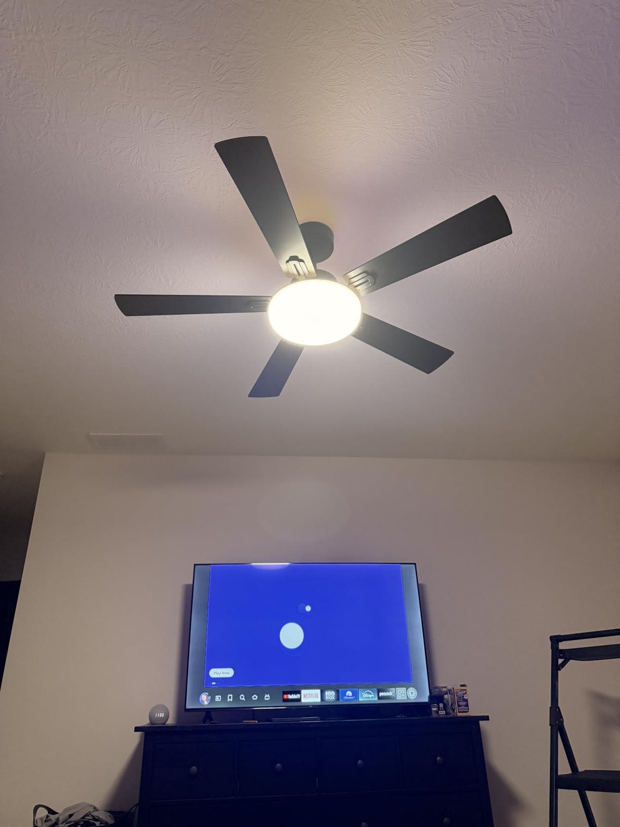 Passky 52 Inch Black Sleek Ceiling Fans with Lights, Remote Control | 3-color dimmable light, quiet reversible DC motor, easy install, memory, Timer, APP, bedroom, covered outdoor areas customer photo 1