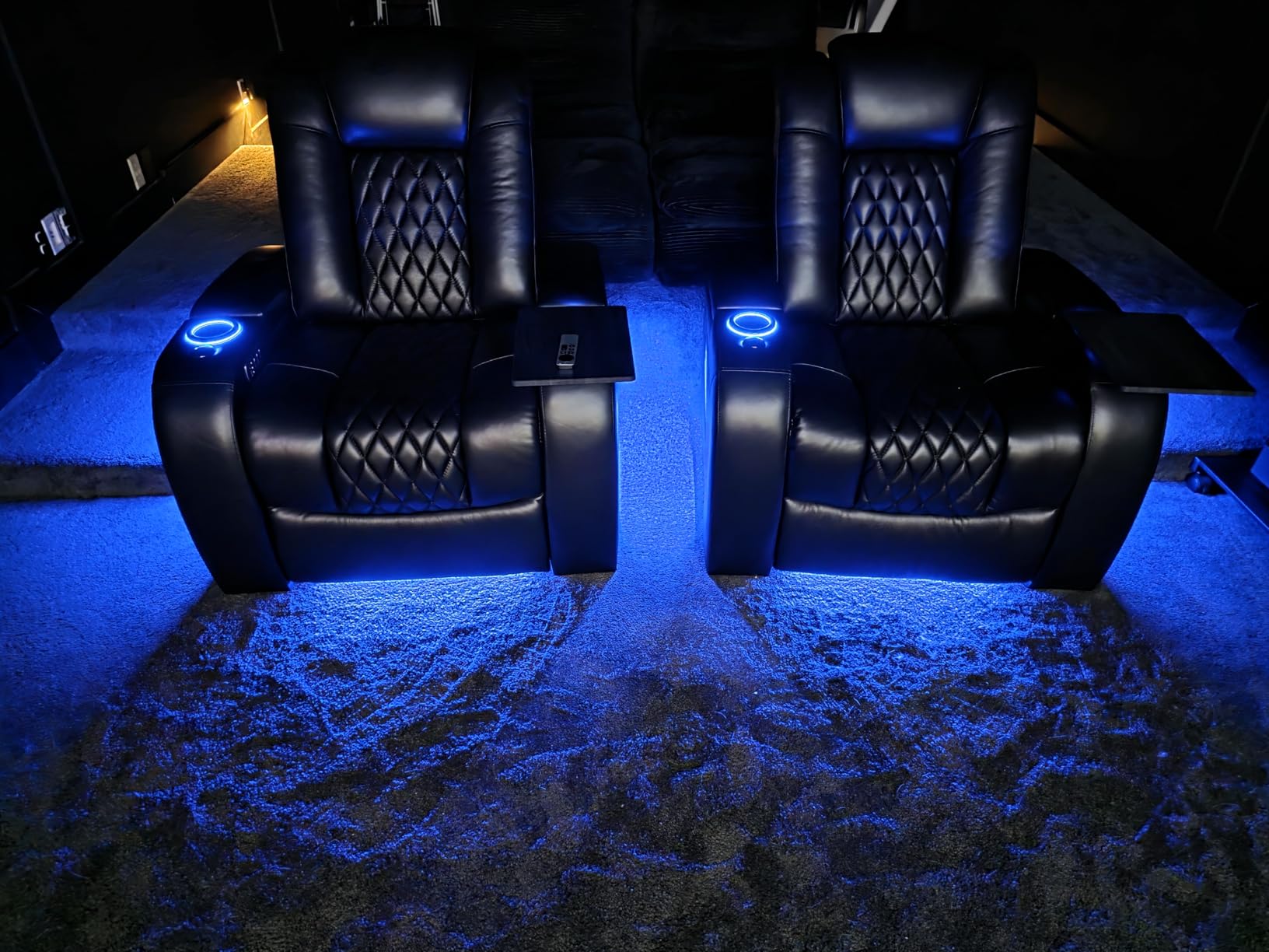 Seatcraft Virtuoso LT Home Theater Seating Black Single Recliner | Italian Leather, Zero Gravity, Heat & Massage, Powered Headrest & Lumbar, Power Recline, Wall Hugger customer photo 2