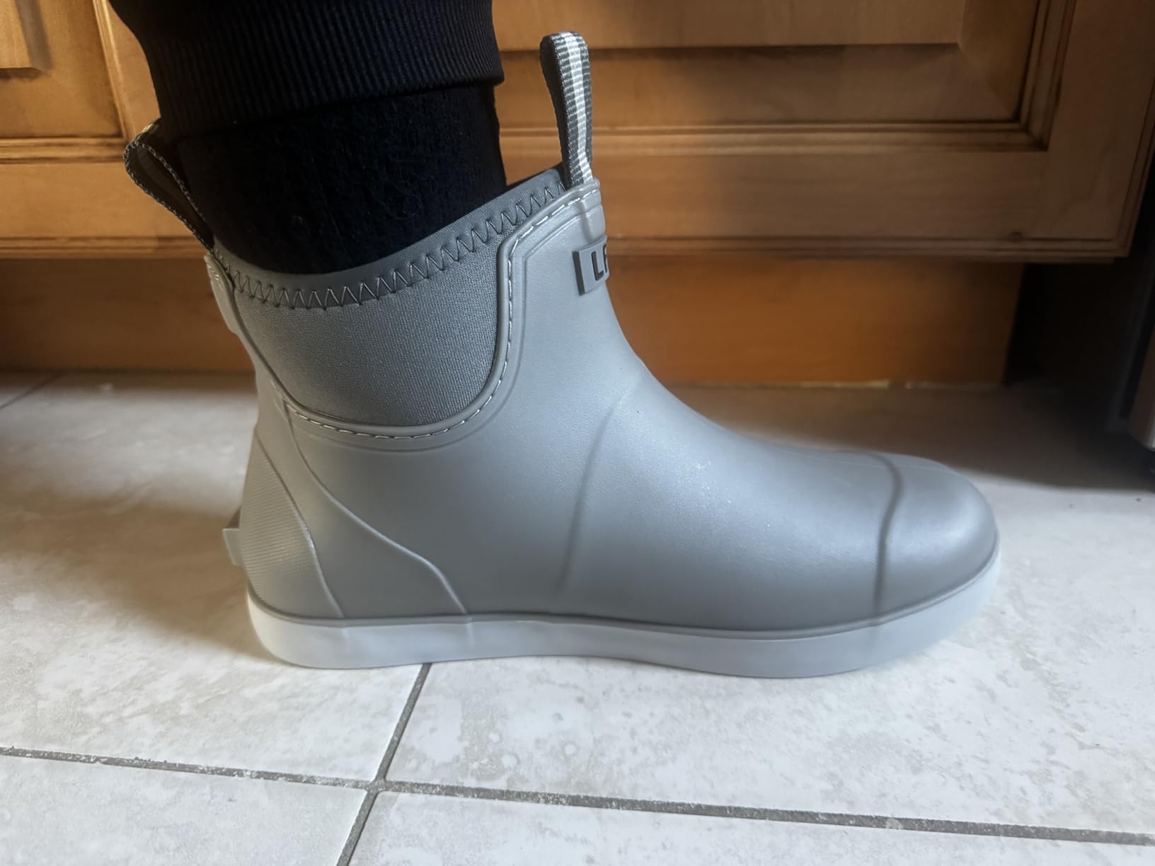 Women's Deck Boots, Waterproof Ankle Rain Boots with Anti-Slip Traction, Rubber Garden & Fishing Boots for Boating, Camping, Farming & Outdoor Work customer photo 1