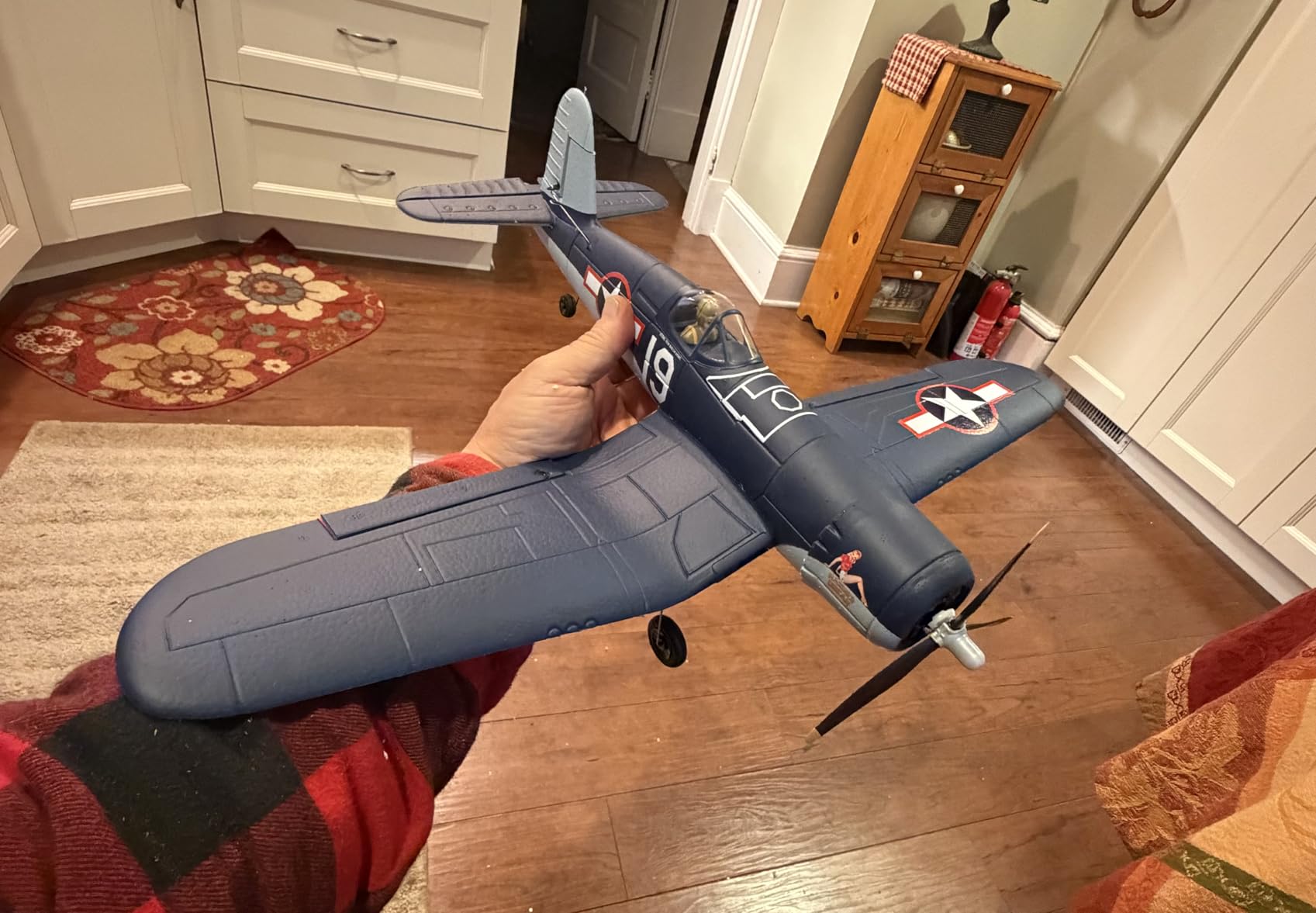 Volantexrc F4U Corsair RC Plane for Adult, Brushless Power, Wingspan 500mm | Classic Warbird Model, 4 Channel RTF RC Airplane with 6-Axis Gyro, One-Key Aerobatic, 3 Batteries Included, Ideal Park Flyer customer photo 2