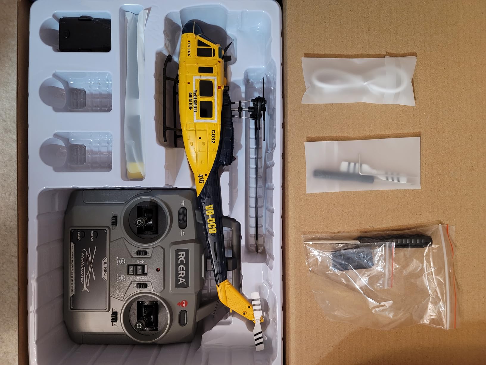 RC ERA C032 UH-1 Huey Helicopter - Remote Control Helicopters for Adult, 1/48 Scale 2.4G 6CH Gyro Stabilized Aircraft with Altitude Hold & Optical Flow, 3D Stunt Drone (Yellow) customer photo 1