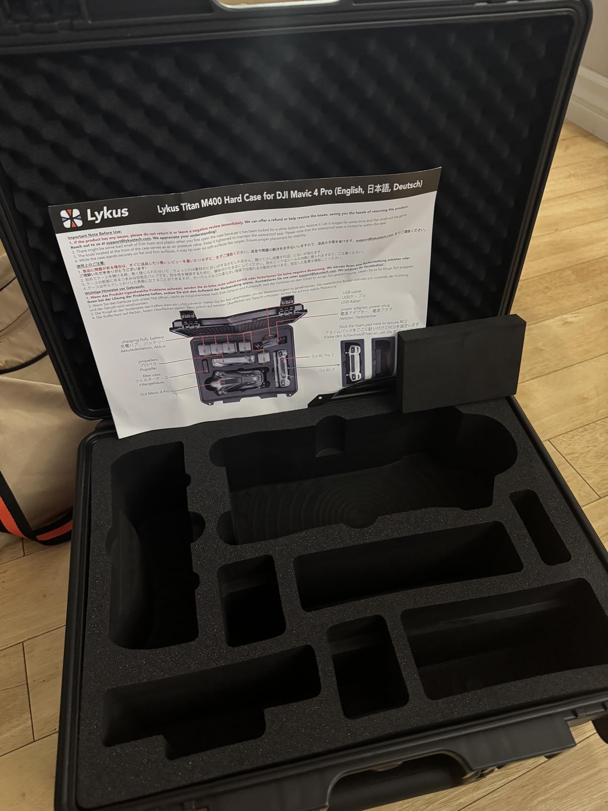 Lykus Titan M400 Hard Case for DJI Mavic 4 Pro and DJI RC Pro 2/RC2 | CASE ONLY, Fits Fly More Combo, Supports RC Lanyard, Up to 6 Batteries, IP67 Waterproof, Shockproof, CNC Cut Premium Foam customer photo 2