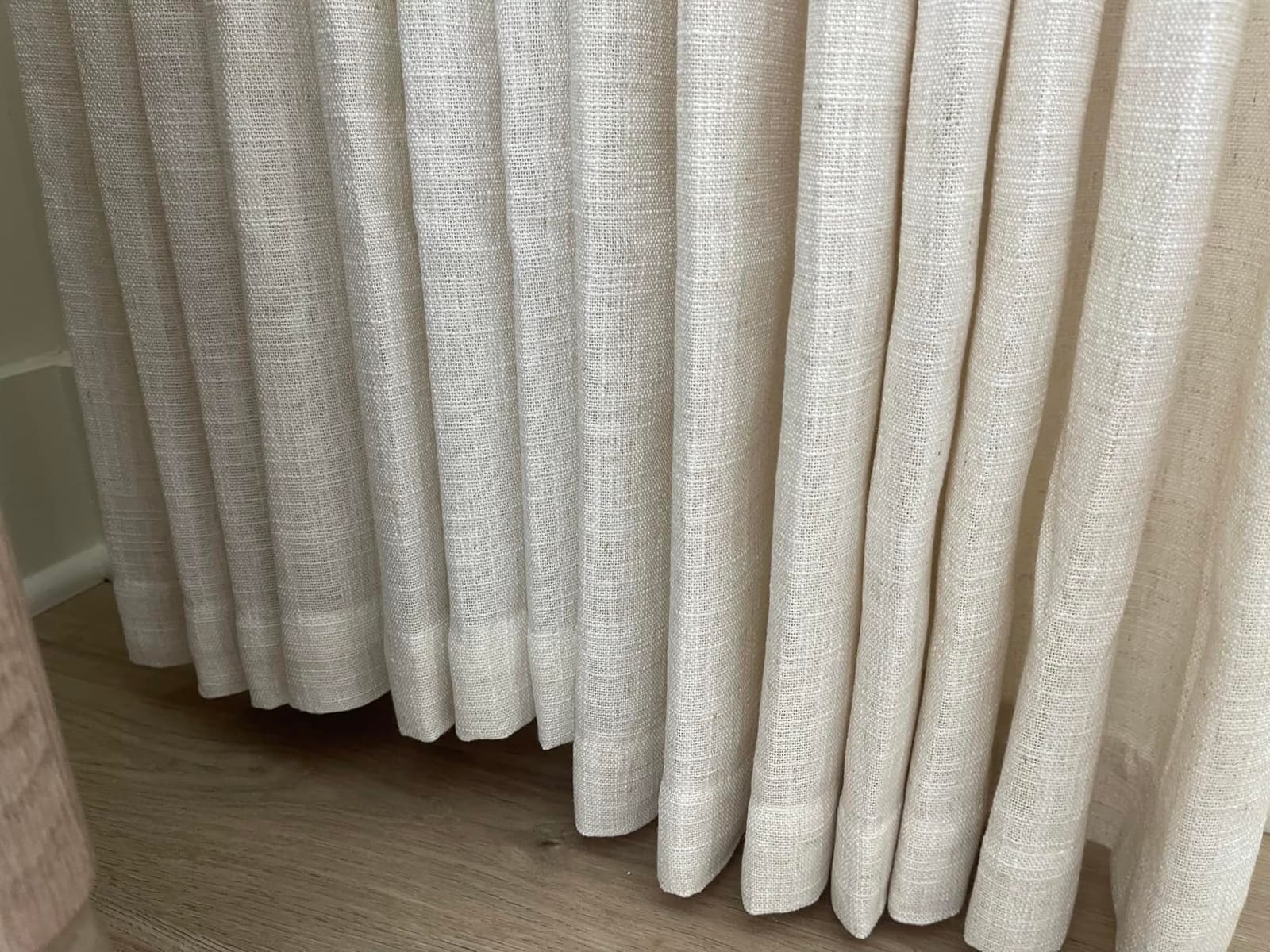 MIULEE Pinch Pleated Linen Curtains 90 Inches Long 2 Panels Natural | Long Thick Curtains for Living Room Bedroom, Memory Trained Pinch Pleat Drapes, Back Tab Light Filtering, with Hooks customer photo 2