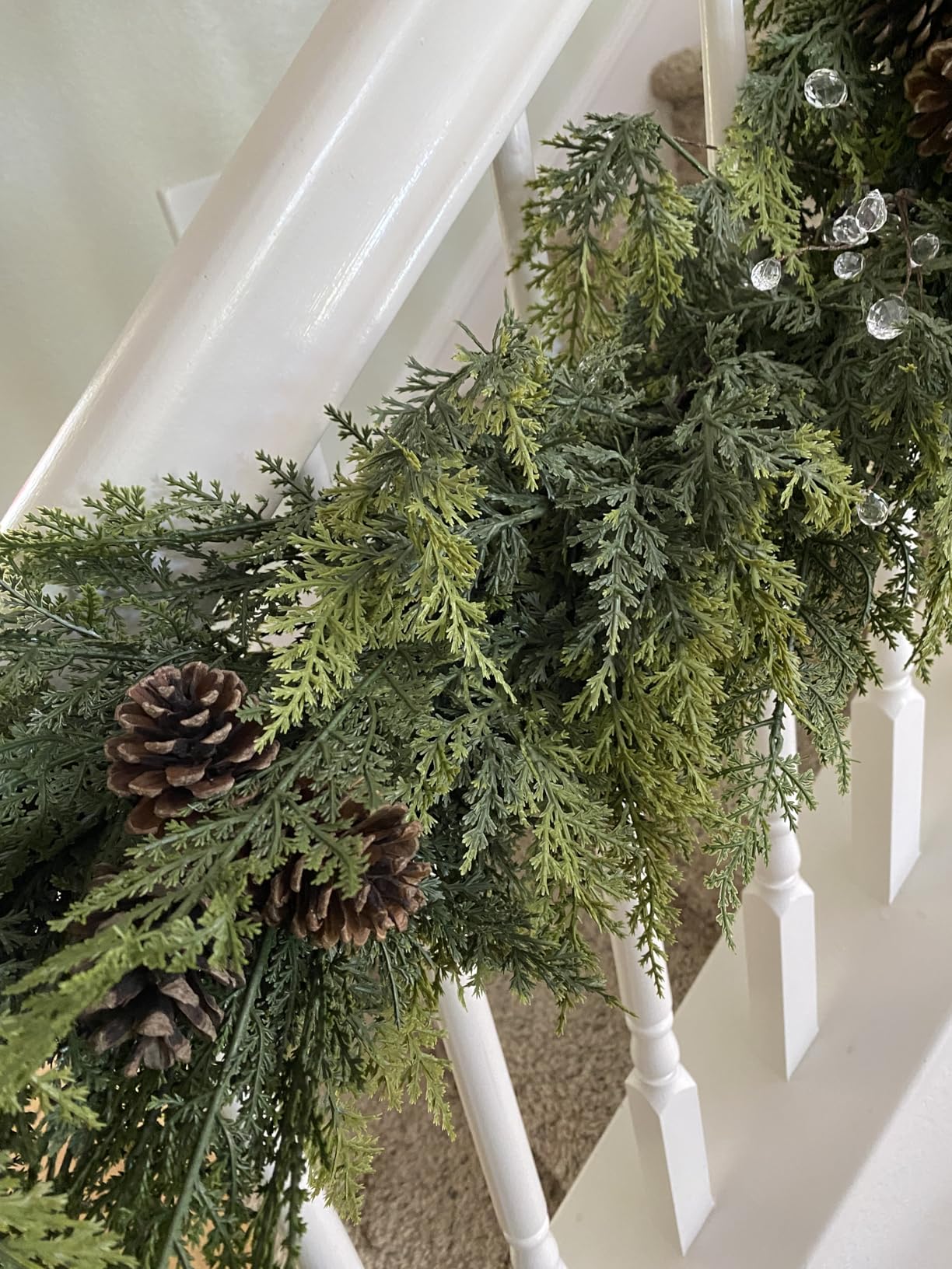 9FT Christmas Cedar Garland Real Touch Greenery for Mantle Decor | Realistic Thick Artificial Winter Garland for Fireplace Stairs Porch Outdoor Indoor Xmas Decoration customer photo 1